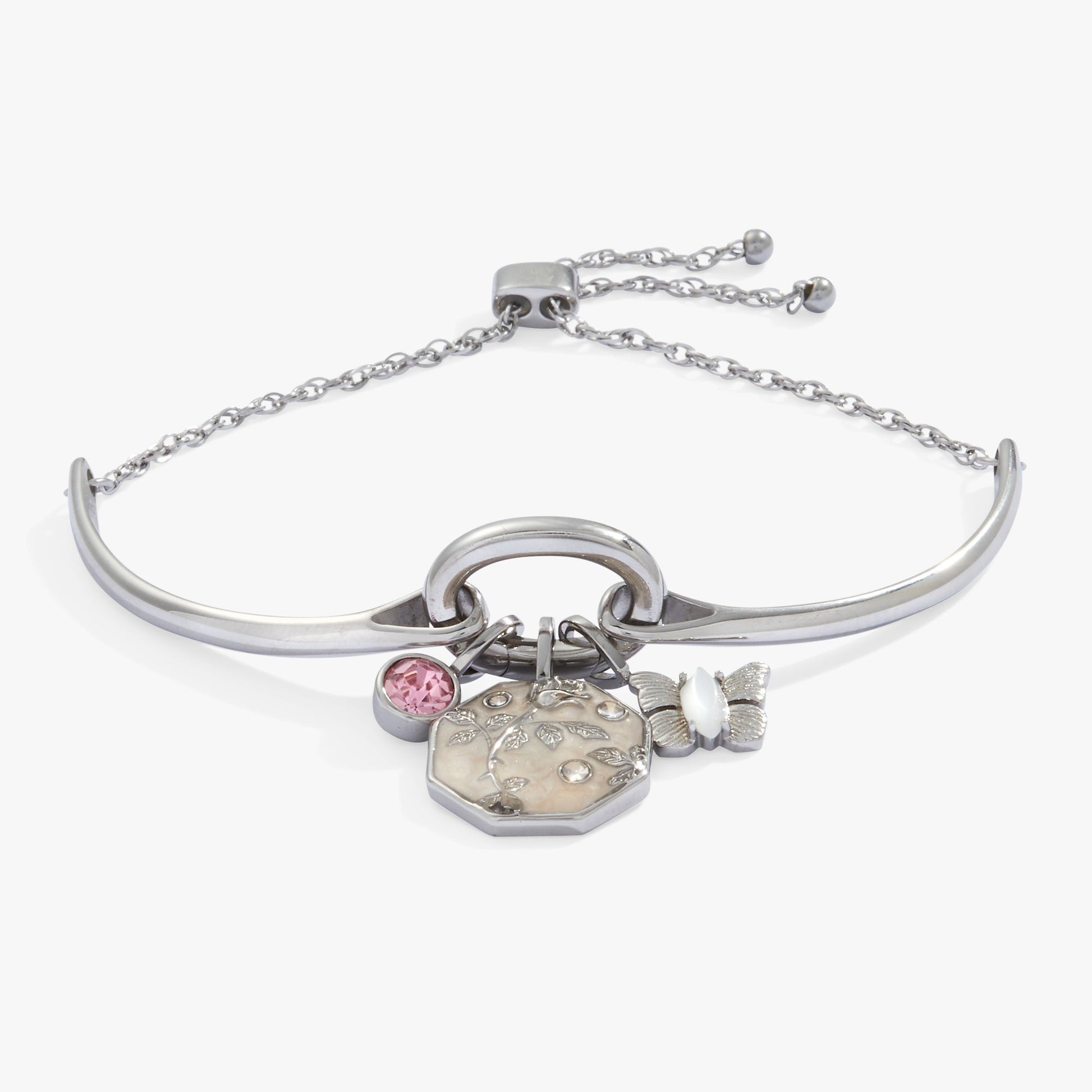 Transformation Trio Interchangeable Charm Bracelet Stainless Steel Silver