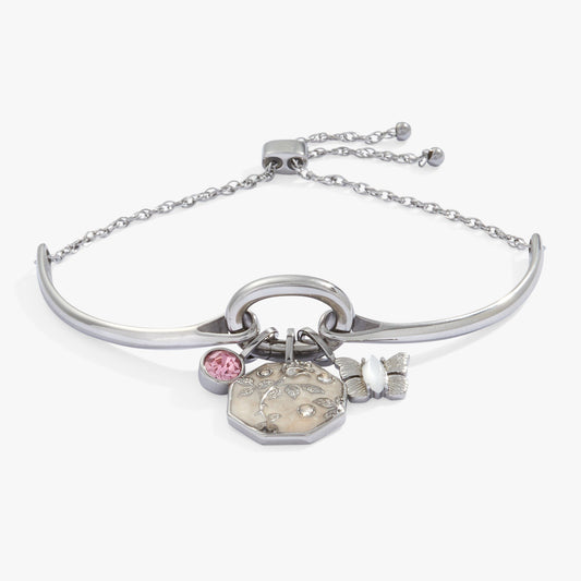 Transformation Trio Interchangeable Charm Bracelet Stainless Steel Silver