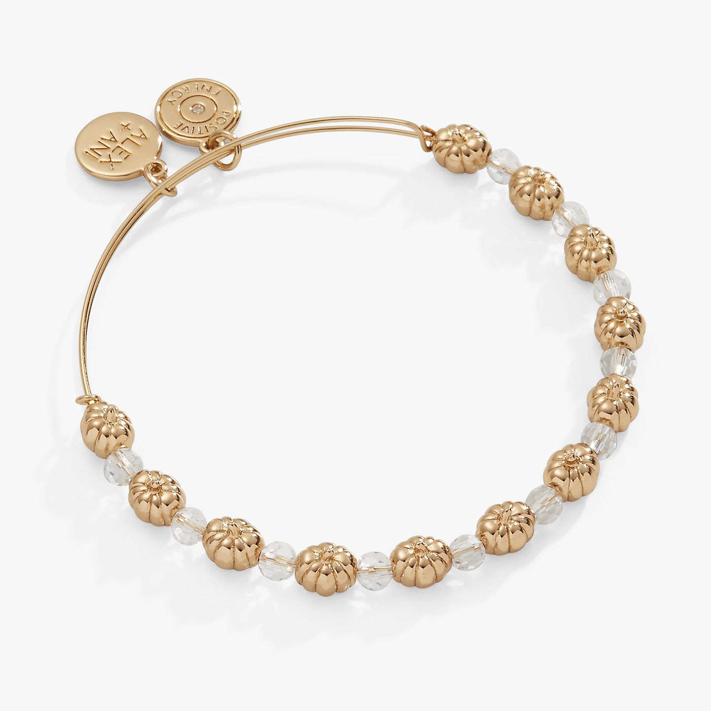 Pumpkin + Crystal Beaded Bangle Gold