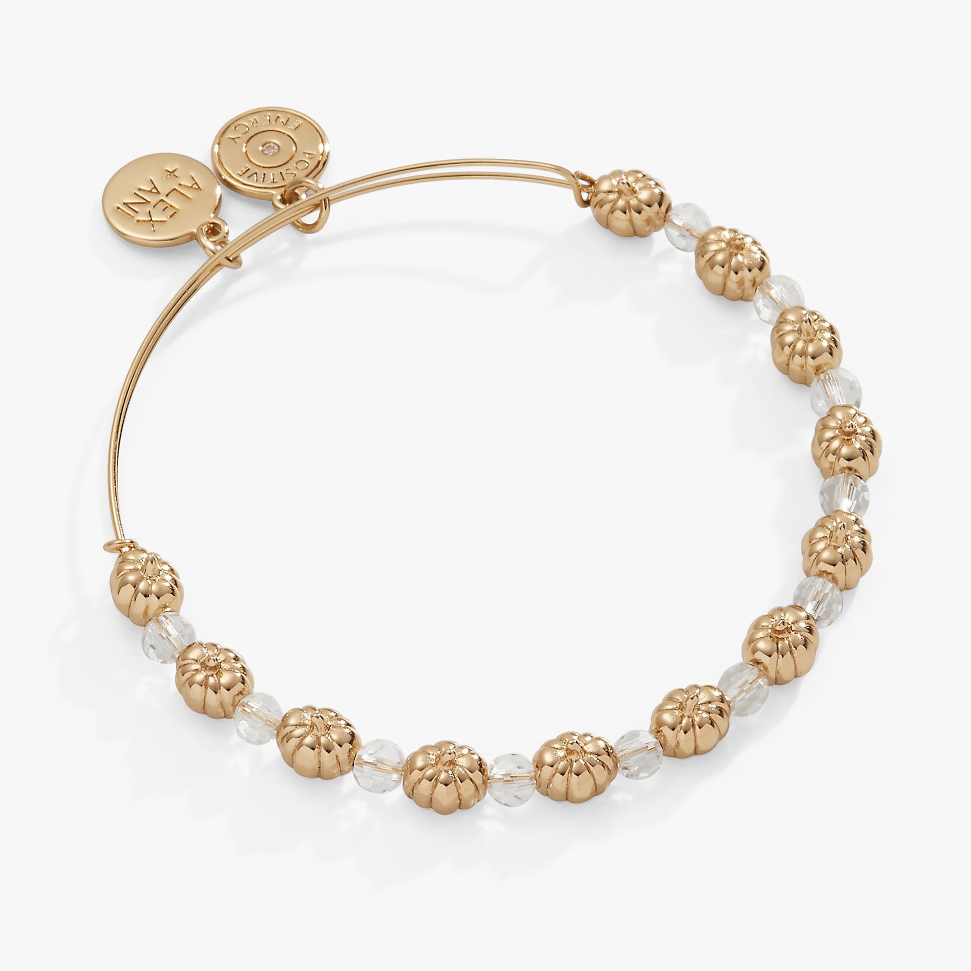 Pumpkin + Crystal Beaded Bangle Gold