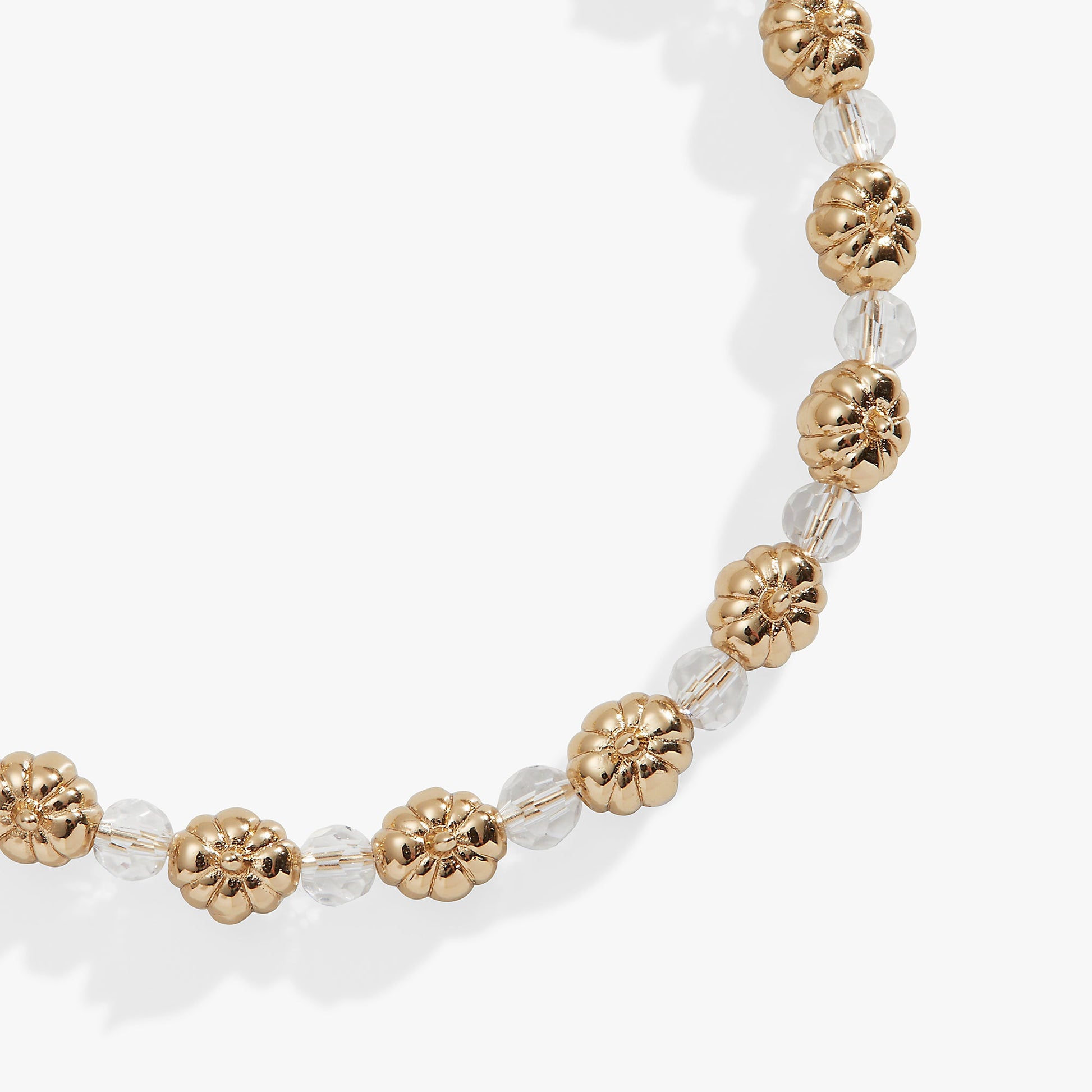 Pumpkin + Crystal Beaded Bangle Gold