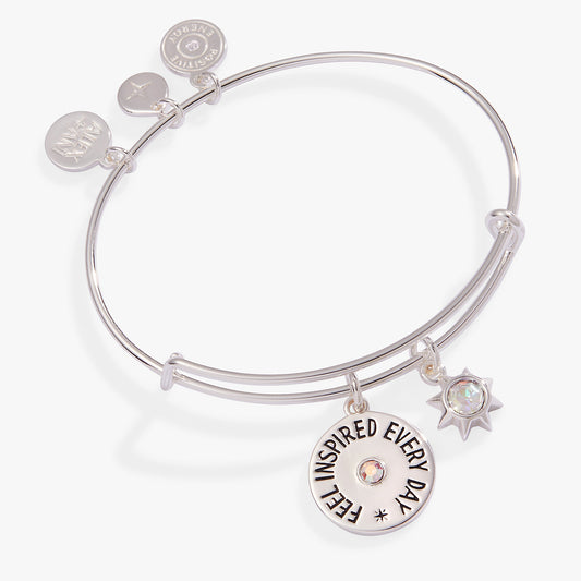 Feel Inspired Every Day' Mantra Charm Bangle
    
    
    
       Silver