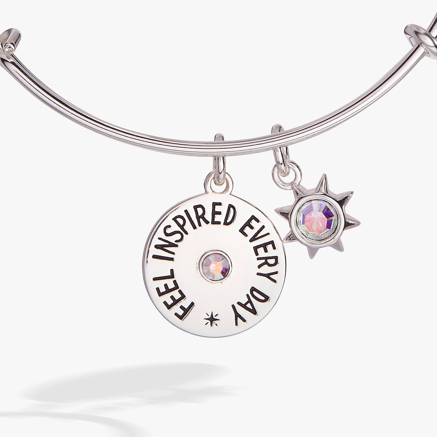 Feel Inspired Every Day' Mantra Charm Bangle
    
    
    
       Silver