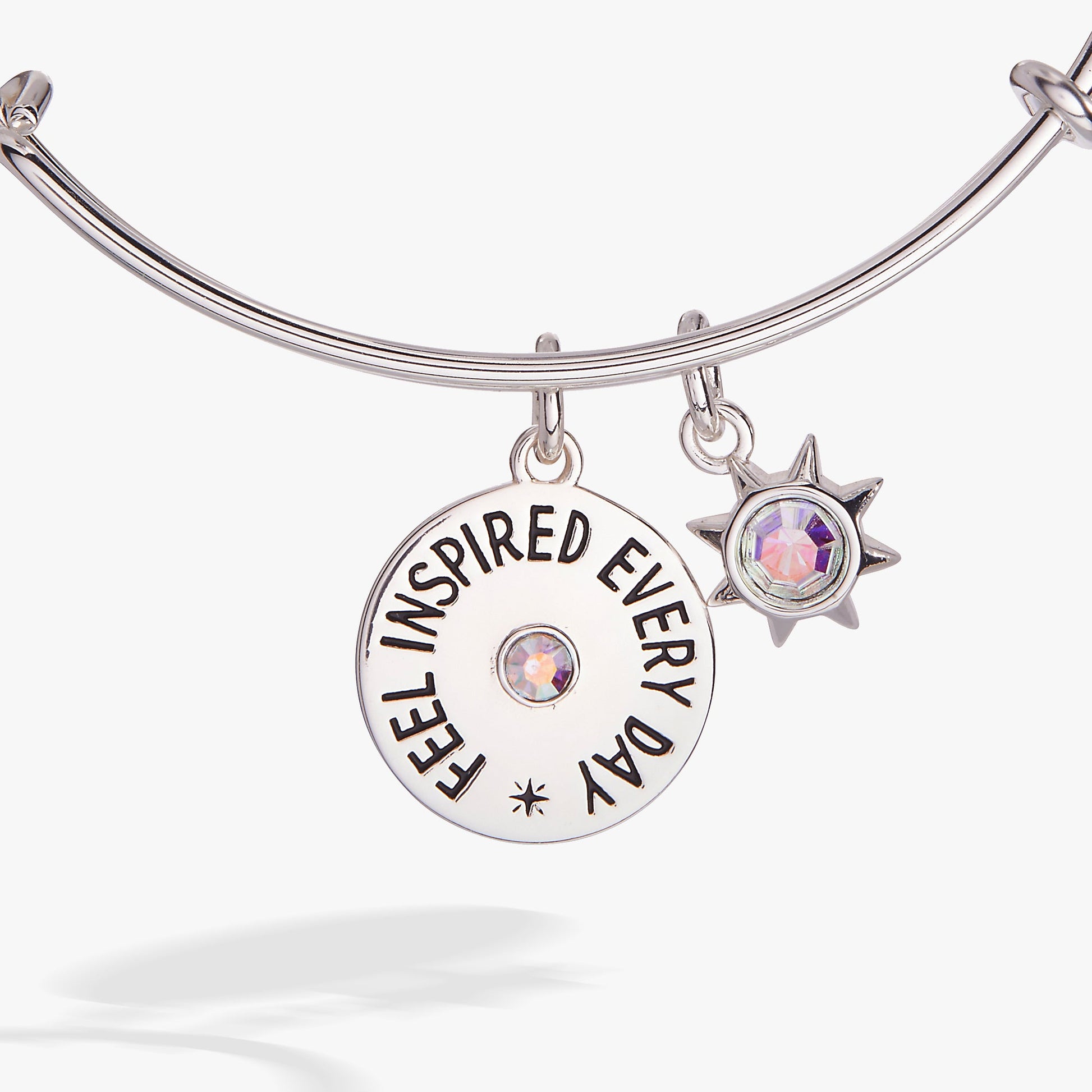 Feel Inspired Every Day' Mantra Charm Bangle
    
    
    
       Silver