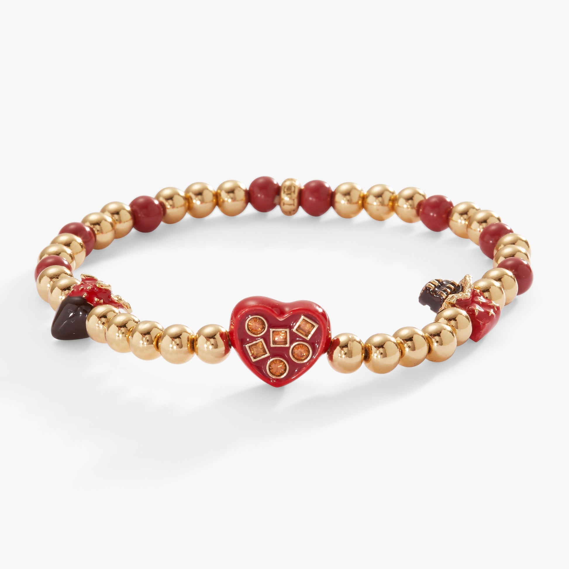 ”Chocolate Is My Love Language” Stretch Bracelet Gold