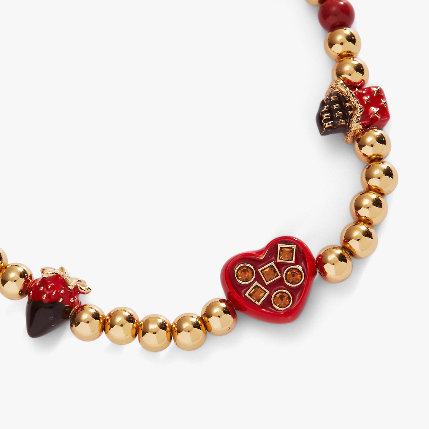 ”Chocolate Is My Love Language” Stretch Bracelet Gold