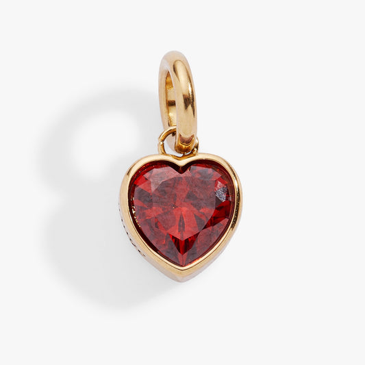 Courage' Heart Birthstone Charm-JAN Stainless Steel Gold