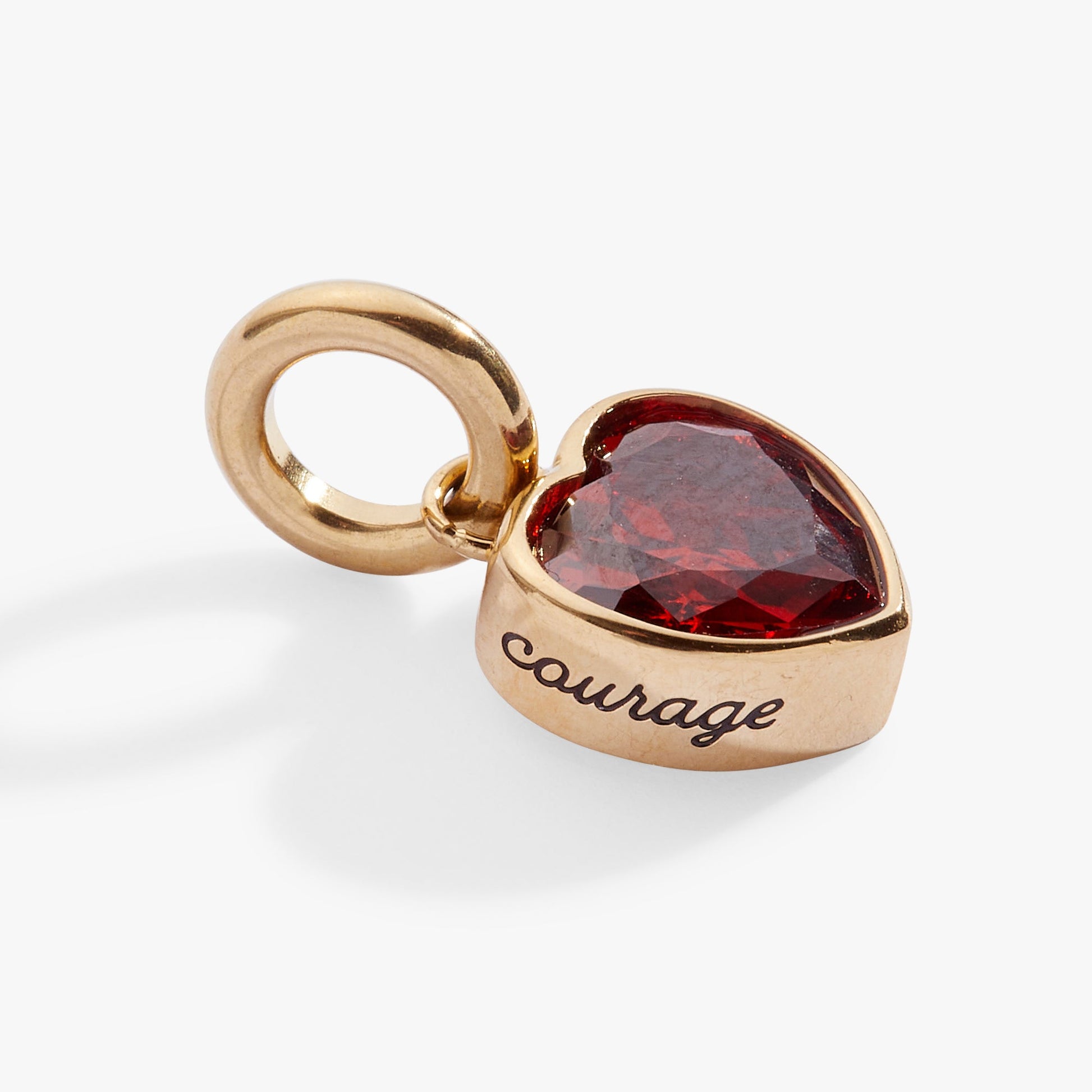Courage' Heart Birthstone Charm-JAN Stainless Steel Gold