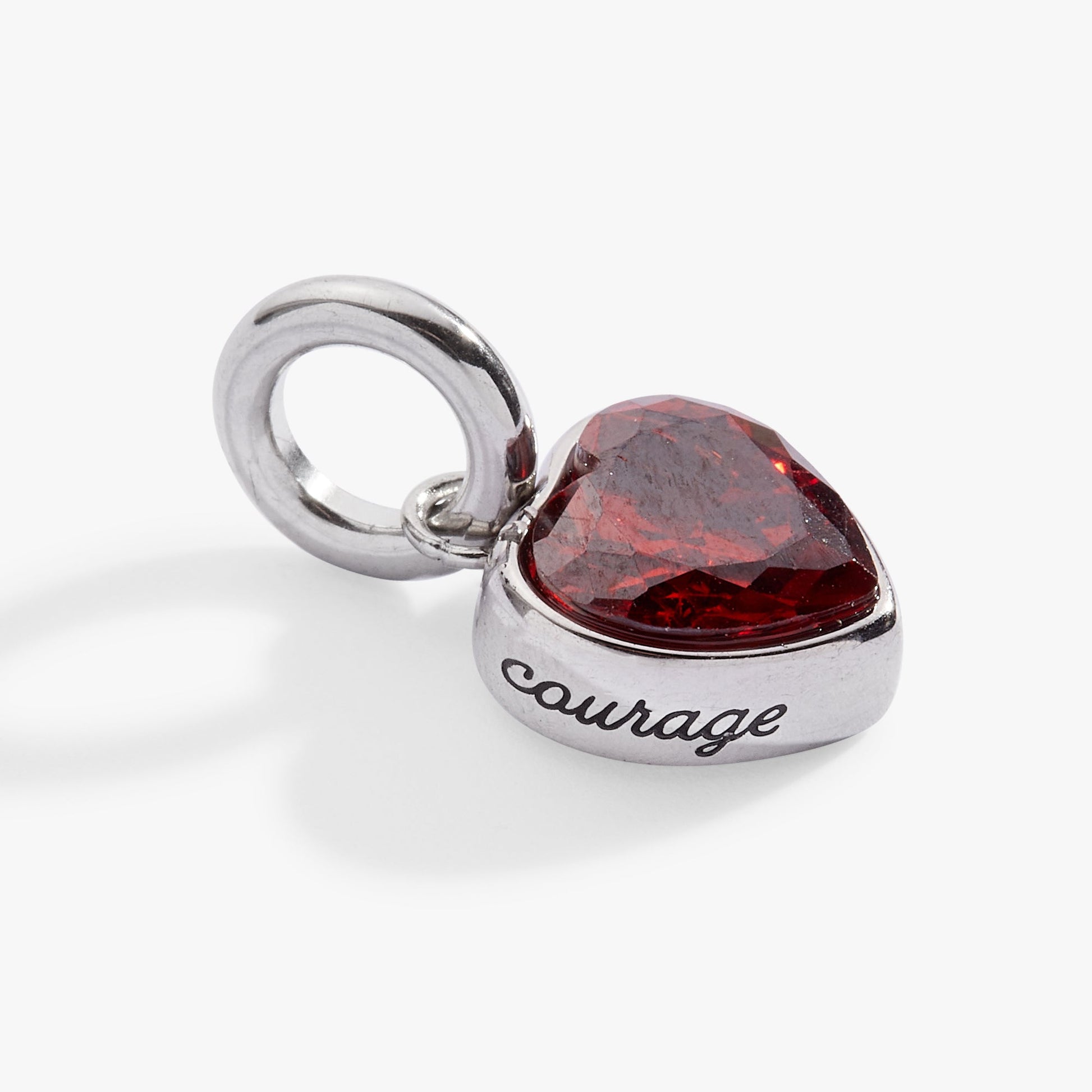 Courage' Heart Birthstone Charm-JAN Stainless Steel Gold