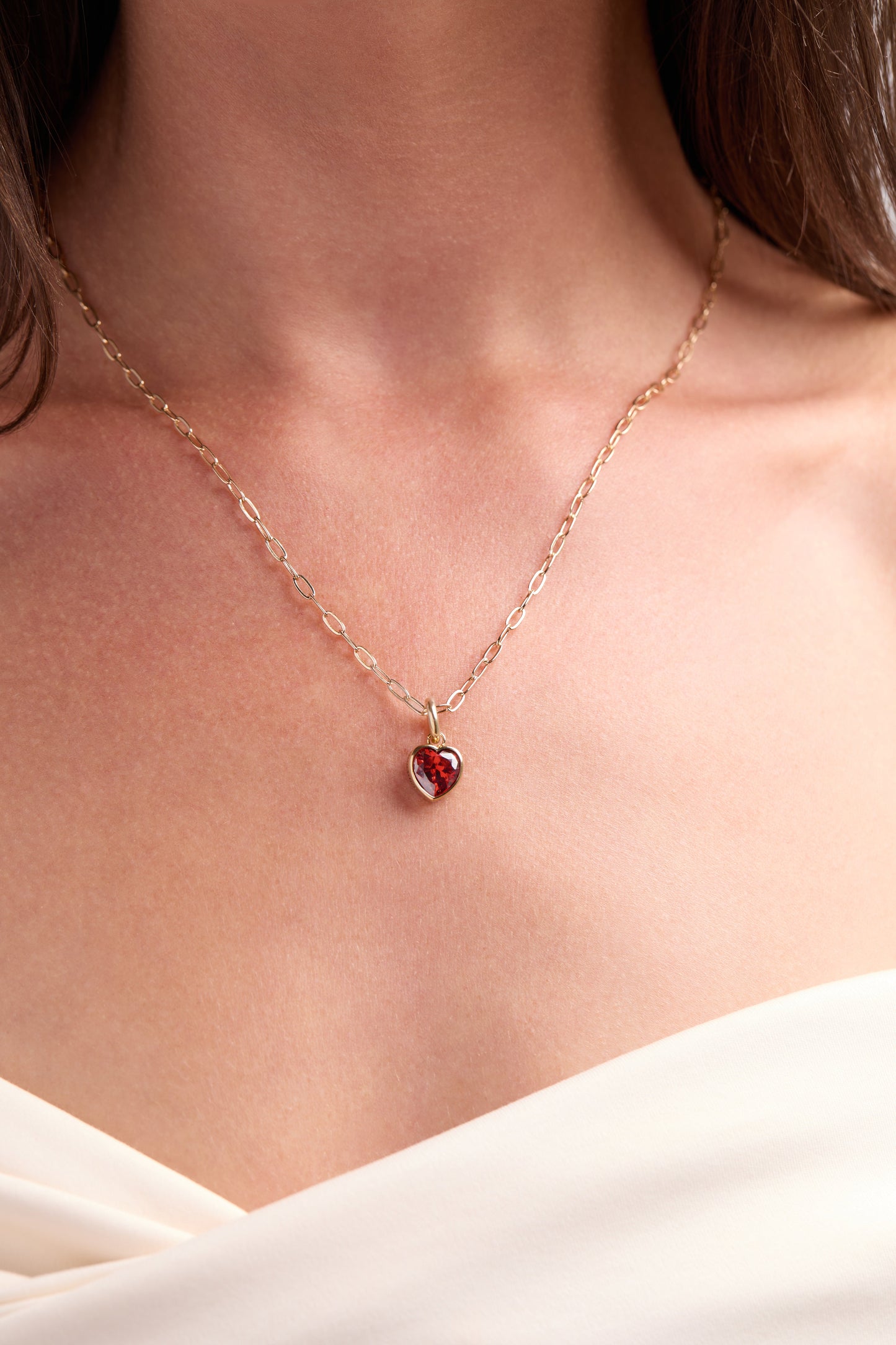 Courage' Heart Birthstone Charm-JAN Stainless Steel Gold