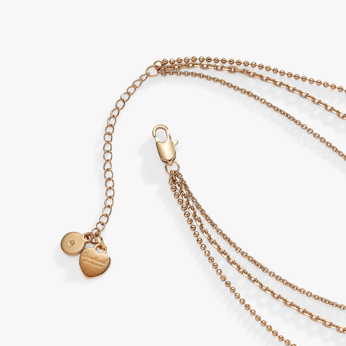 Sweet Hearts necklace- 3 strand Gold