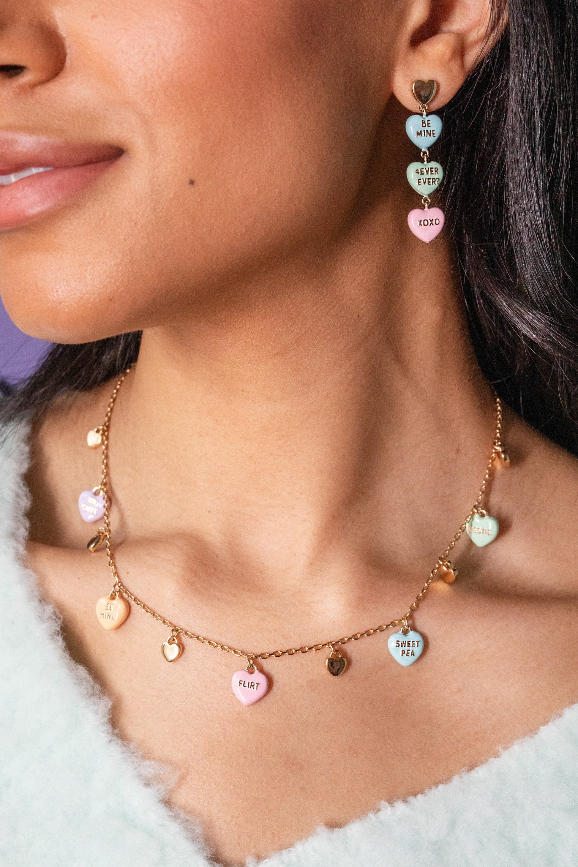 Sweethearts necklace- multicharm Gold