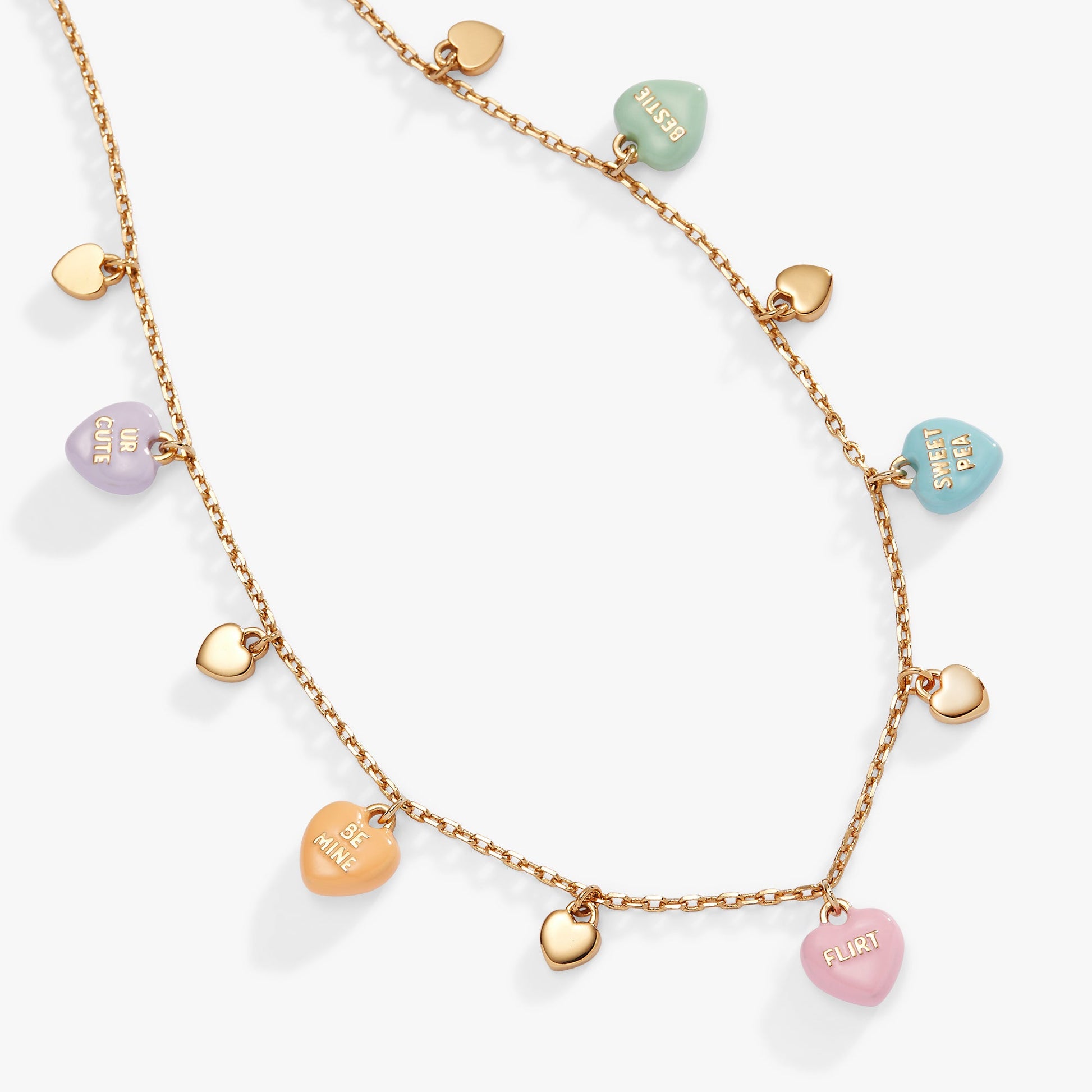 Sweethearts necklace- multicharm Gold