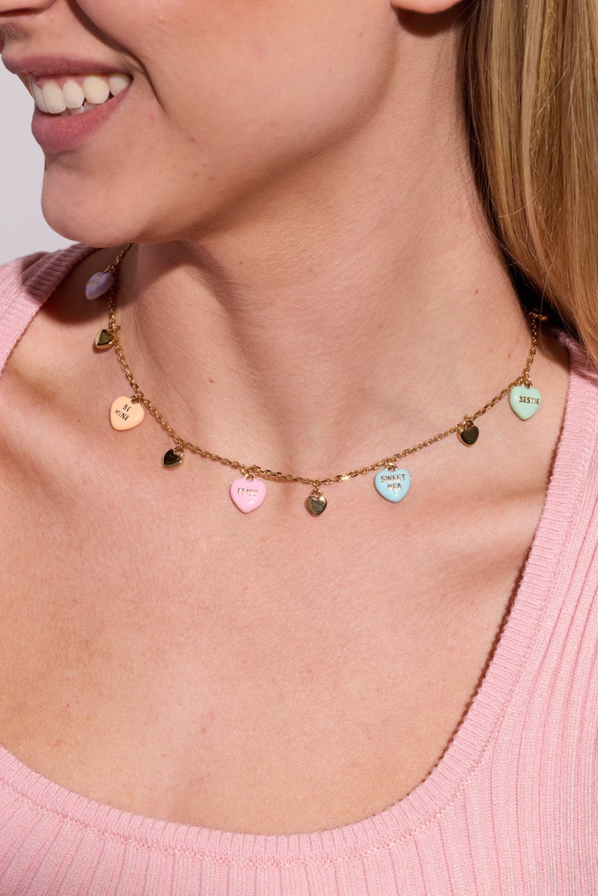 Sweethearts necklace- multicharm Gold