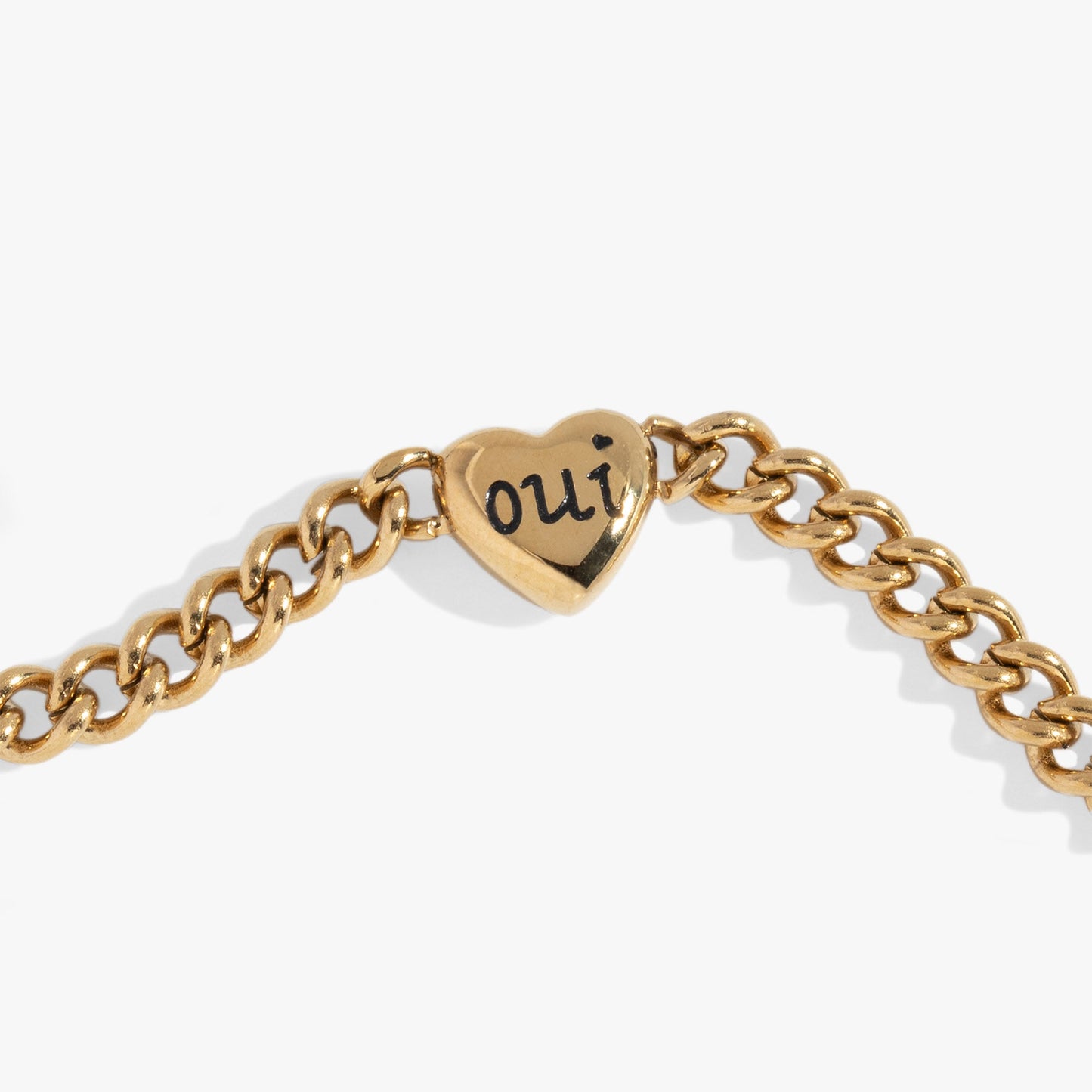Oui/Non Heart Inline Bracelet Stainless Steel Gold