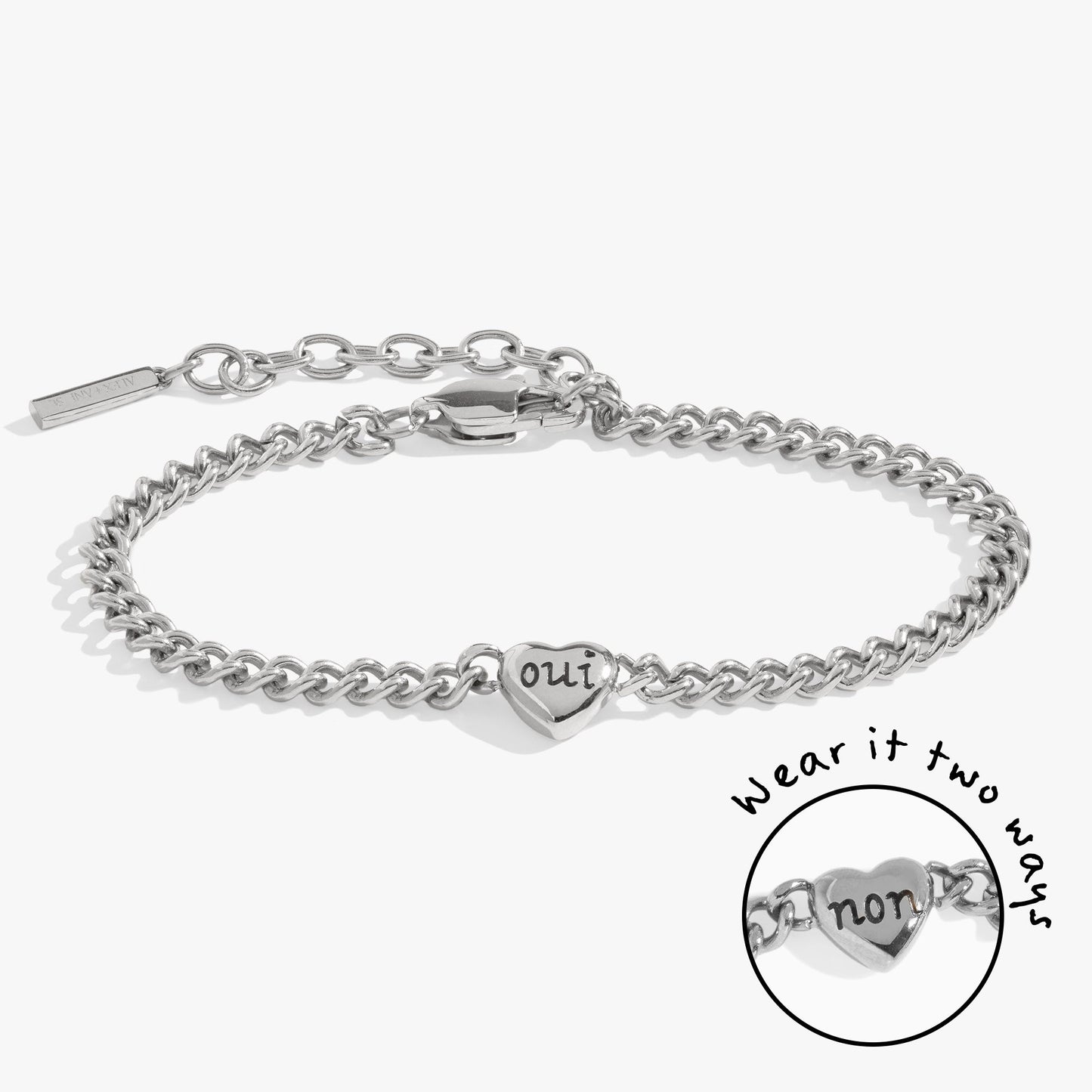 Oui/Non Heart Inline Bracelet Stainless Steel Gold