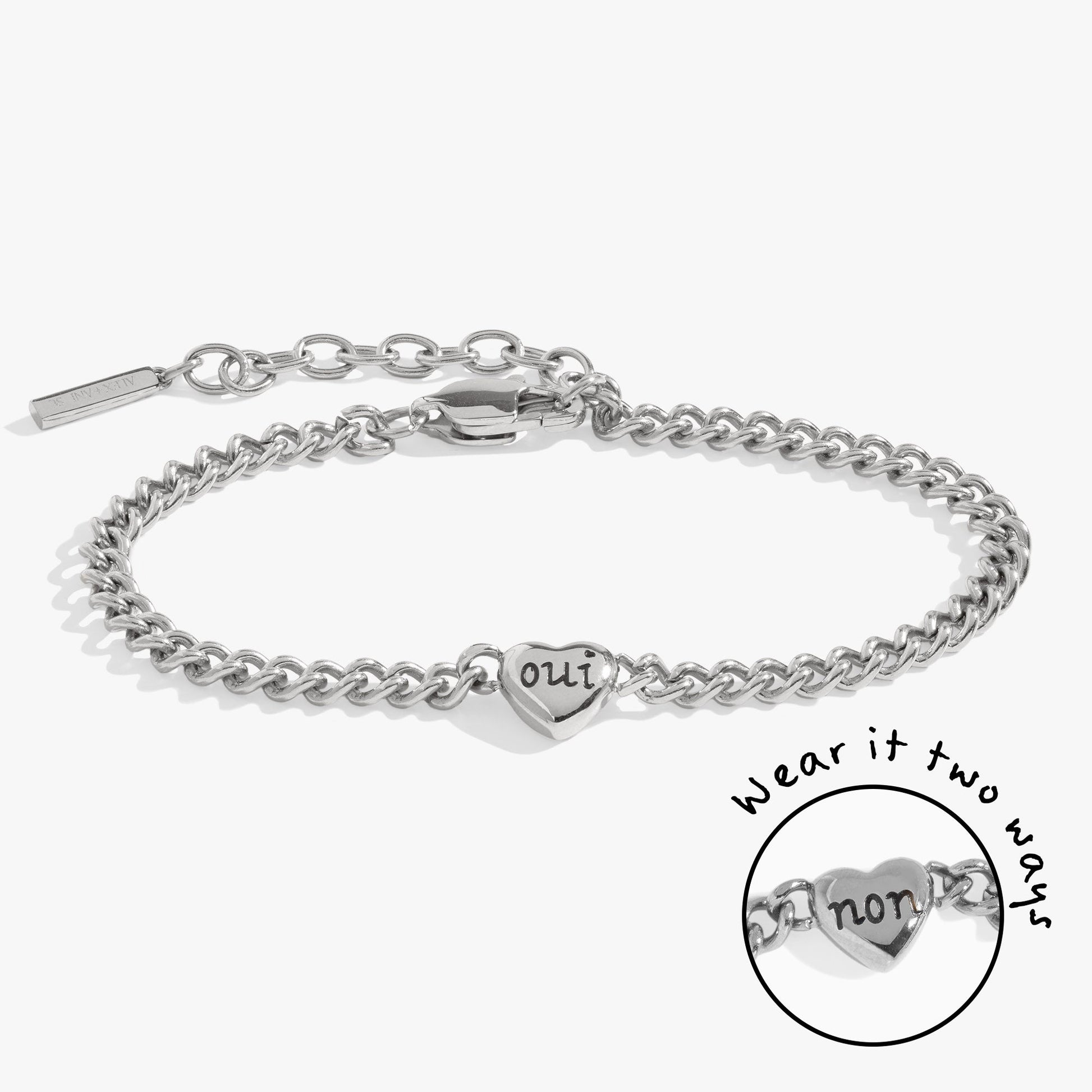Oui/Non Heart Inline Bracelet Stainless Steel Gold