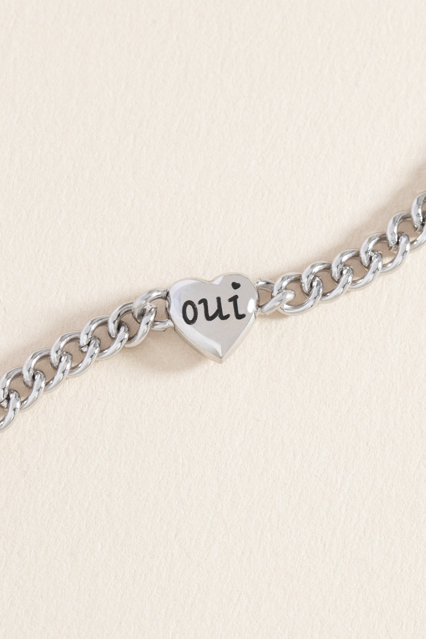 Oui/Non Heart Inline Bracelet Stainless Steel Gold