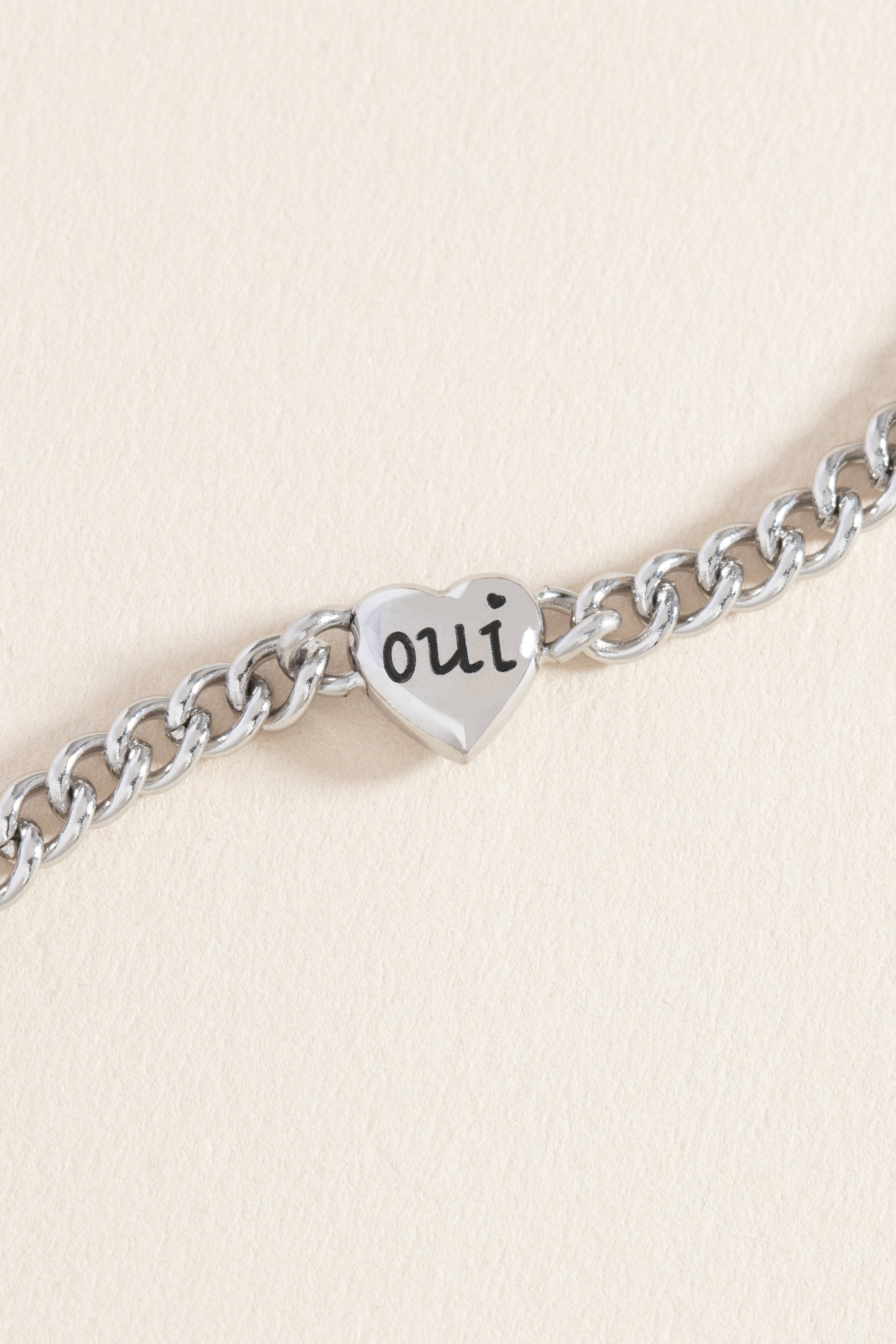 Oui/Non Heart Inline Bracelet Stainless Steel Gold