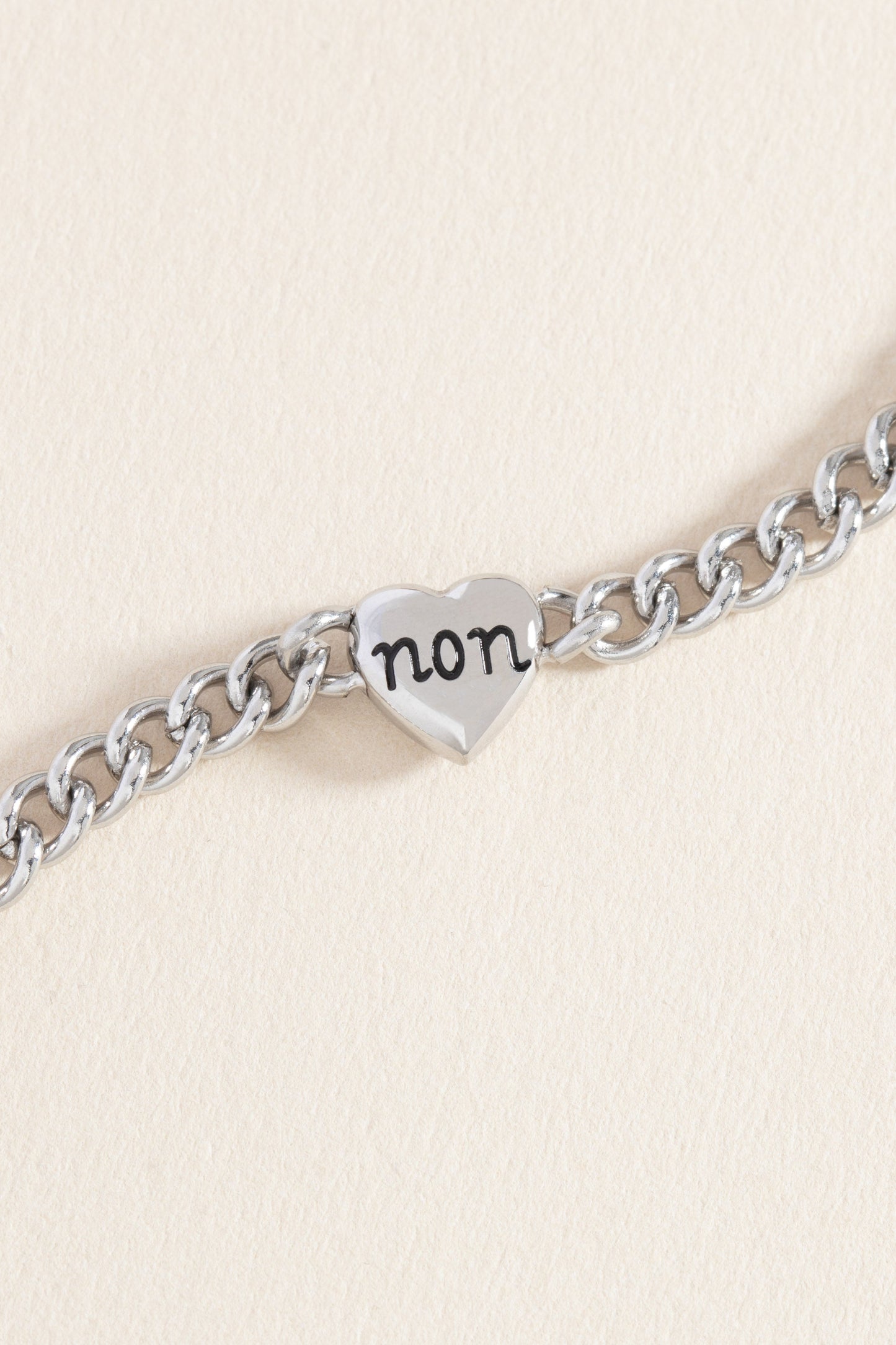 Oui/Non Heart Inline Bracelet Stainless Steel Gold
