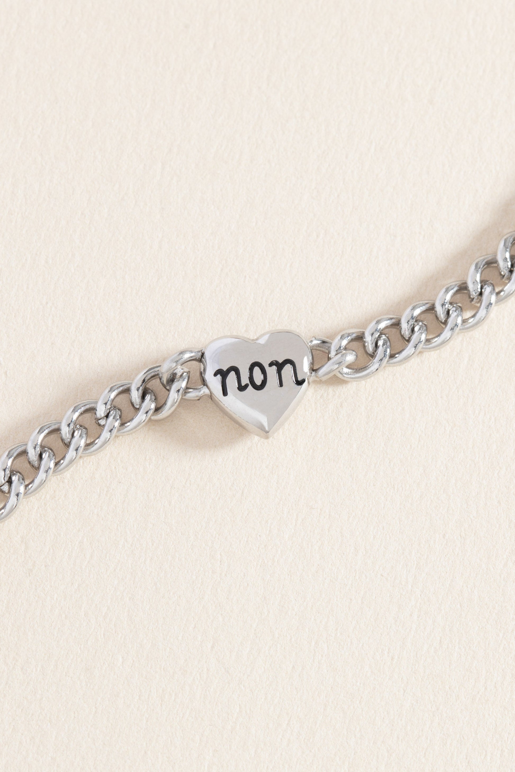 Oui/Non Heart Inline Bracelet Stainless Steel Gold