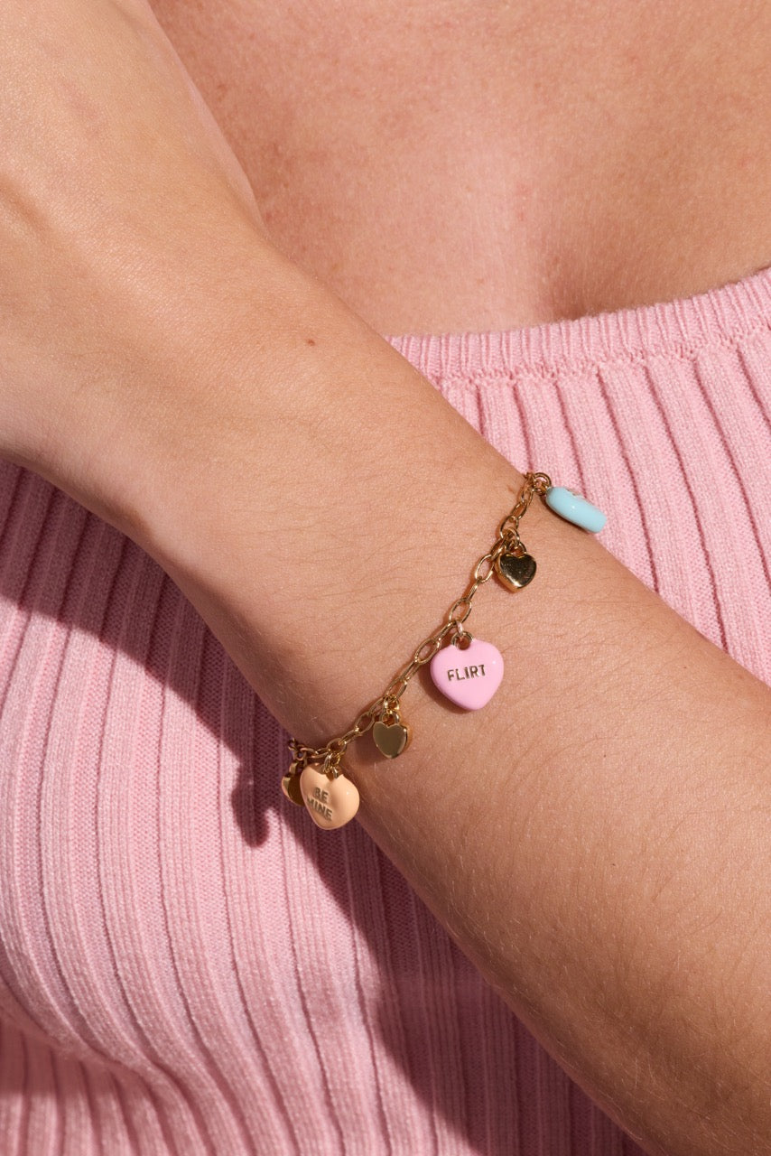 Sweethearts charm bracelet Gold