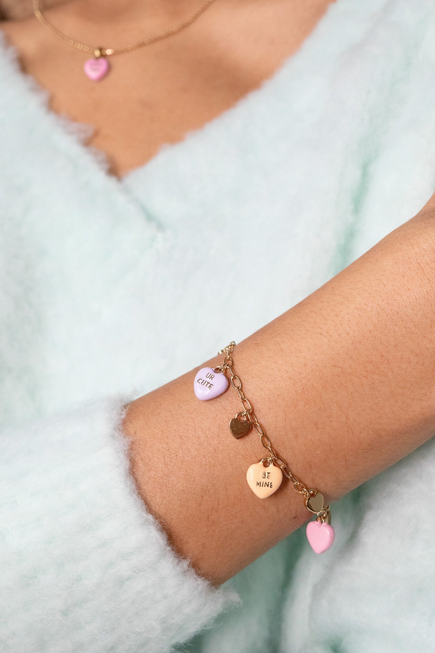 Sweethearts charm bracelet Gold