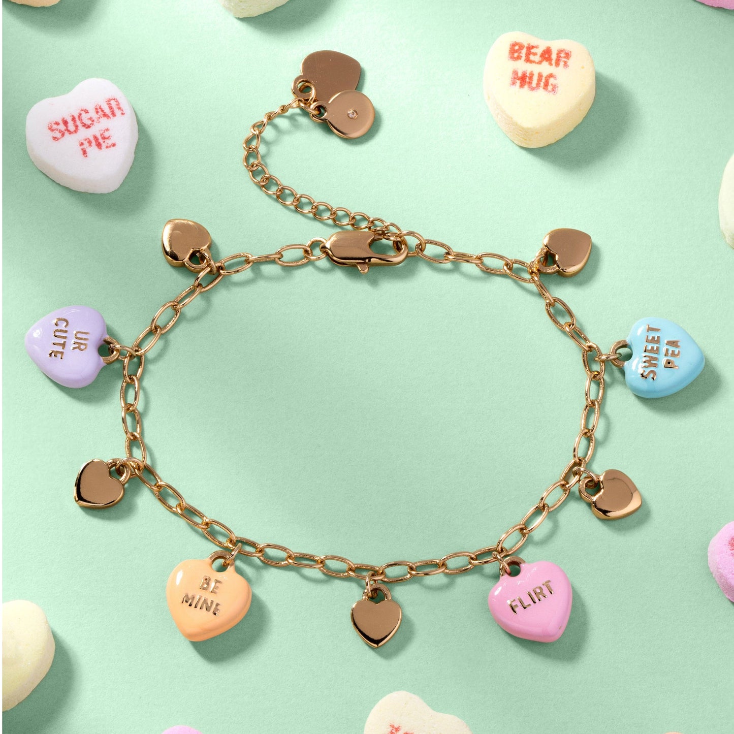 Sweethearts charm bracelet Gold