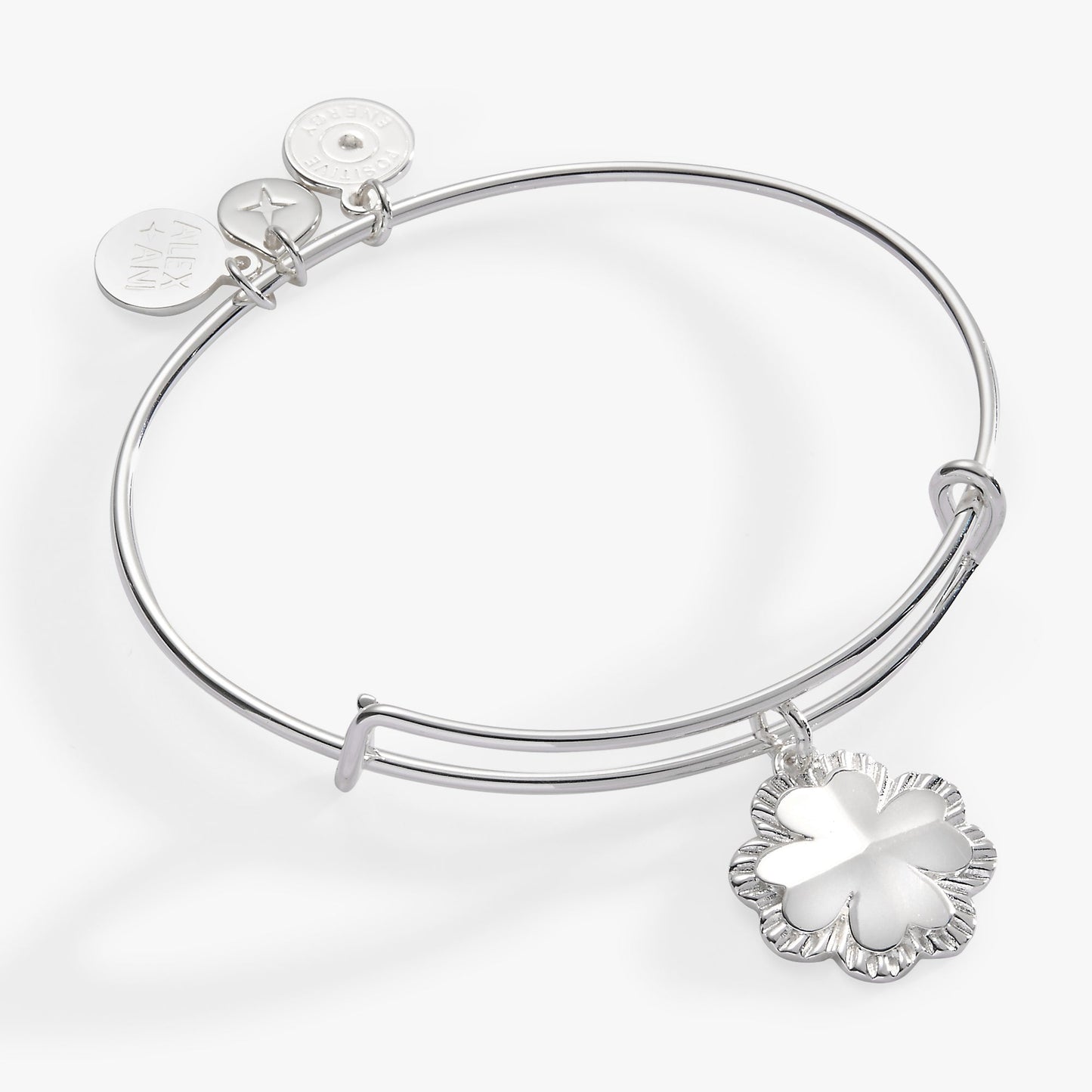 Four-Leaf Clover Charm Bangle Gold
