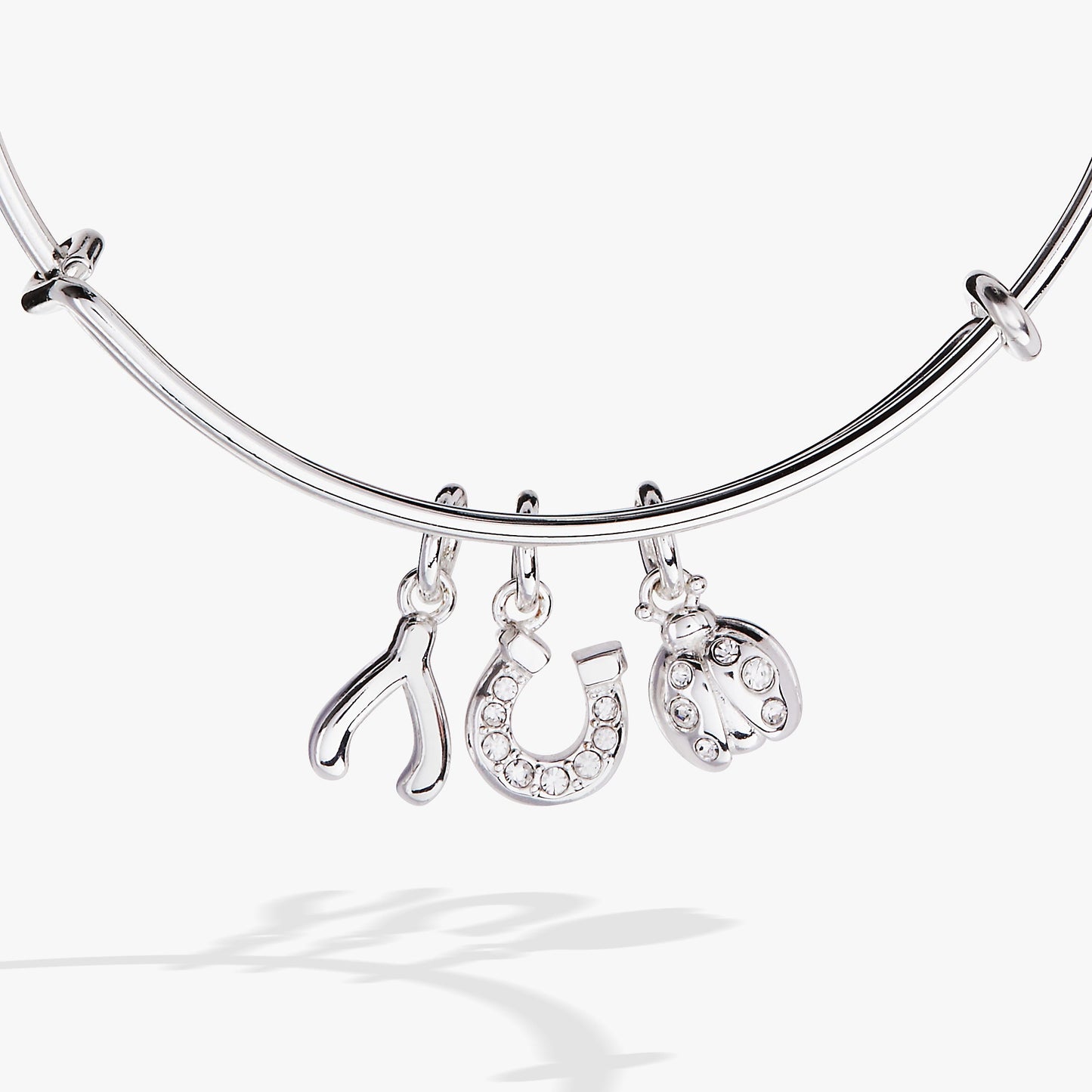 Love and Luck Multi-Charm Bangle Gold
