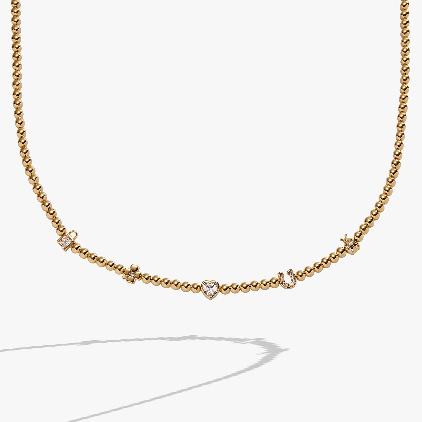 Love and Luck Tennis Necklace Gold