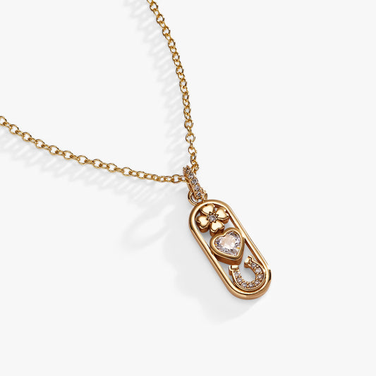 Love and Luck Pendant Necklace Gold
