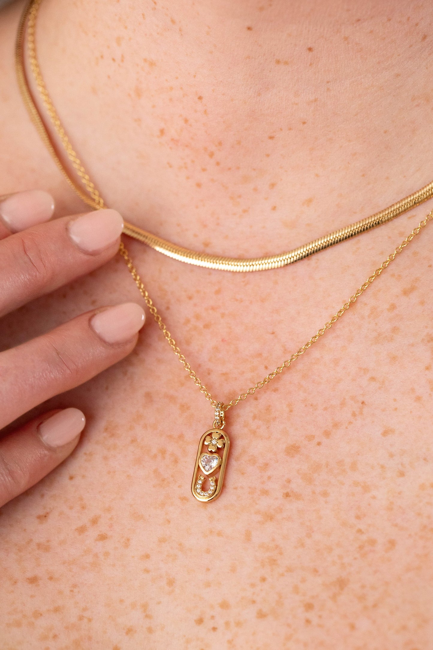 Love and Luck Pendant Necklace Gold
