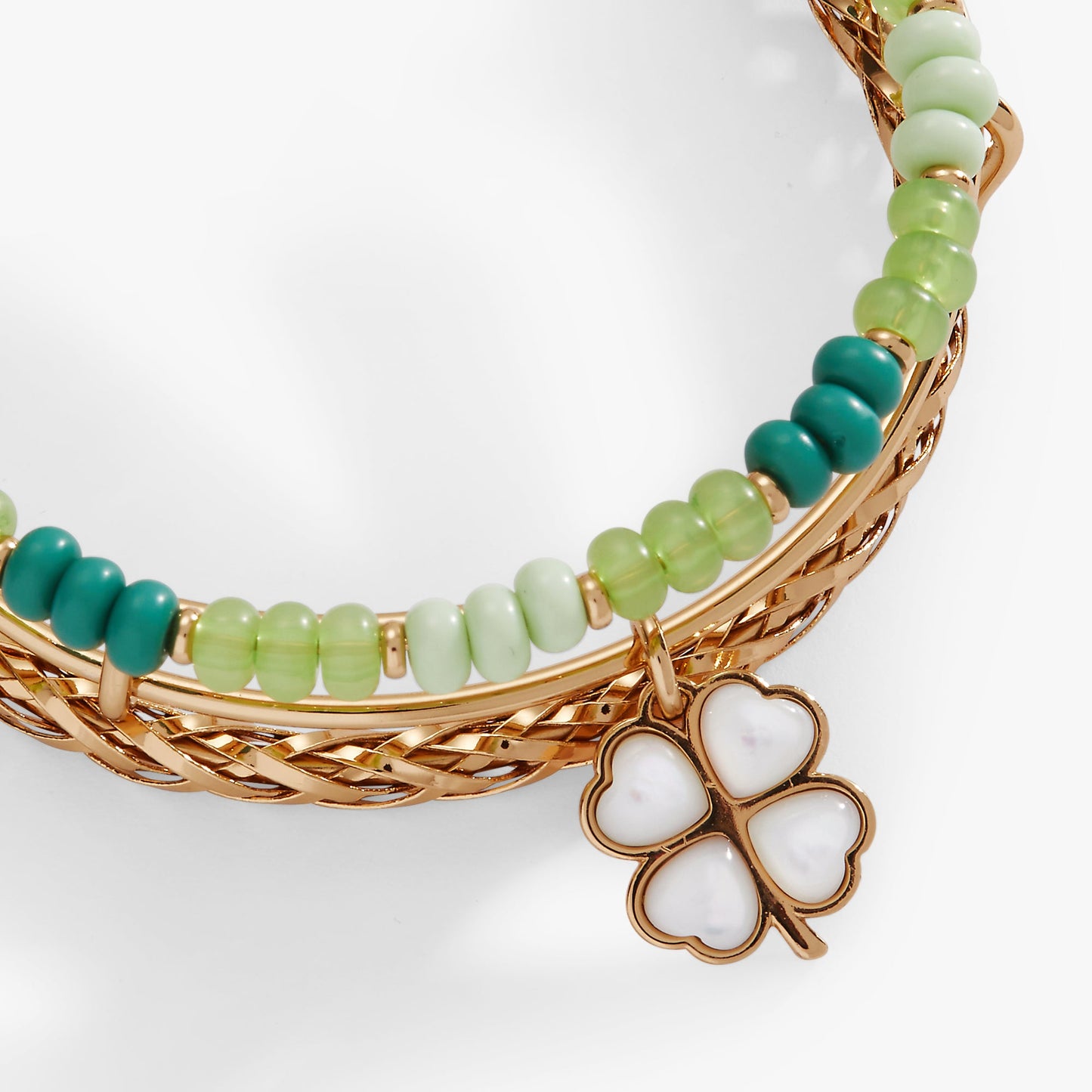 St. Patrick’s Day Set of 3 Charm Bangles Gold