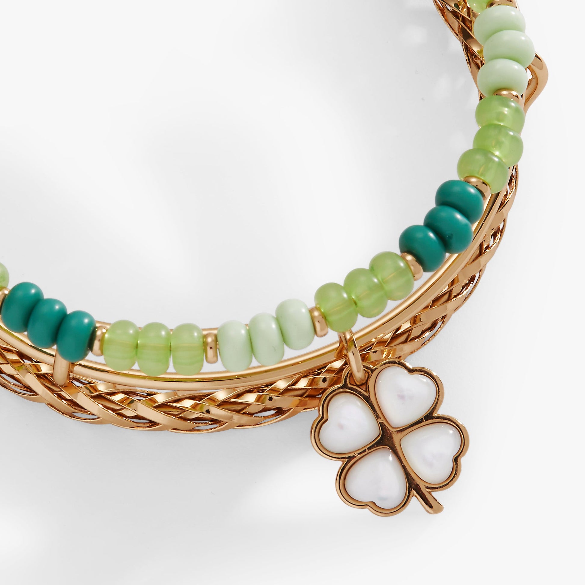 St. Patrick’s Day Set of 3 Charm Bangles Gold
