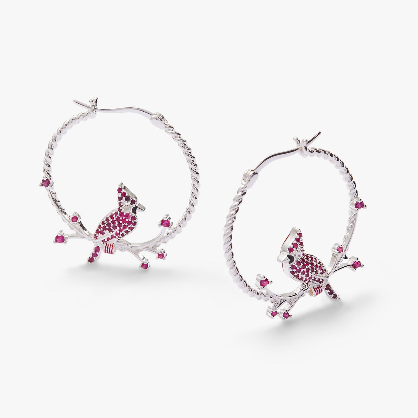 Cardinal Hoop Earrings Silver
