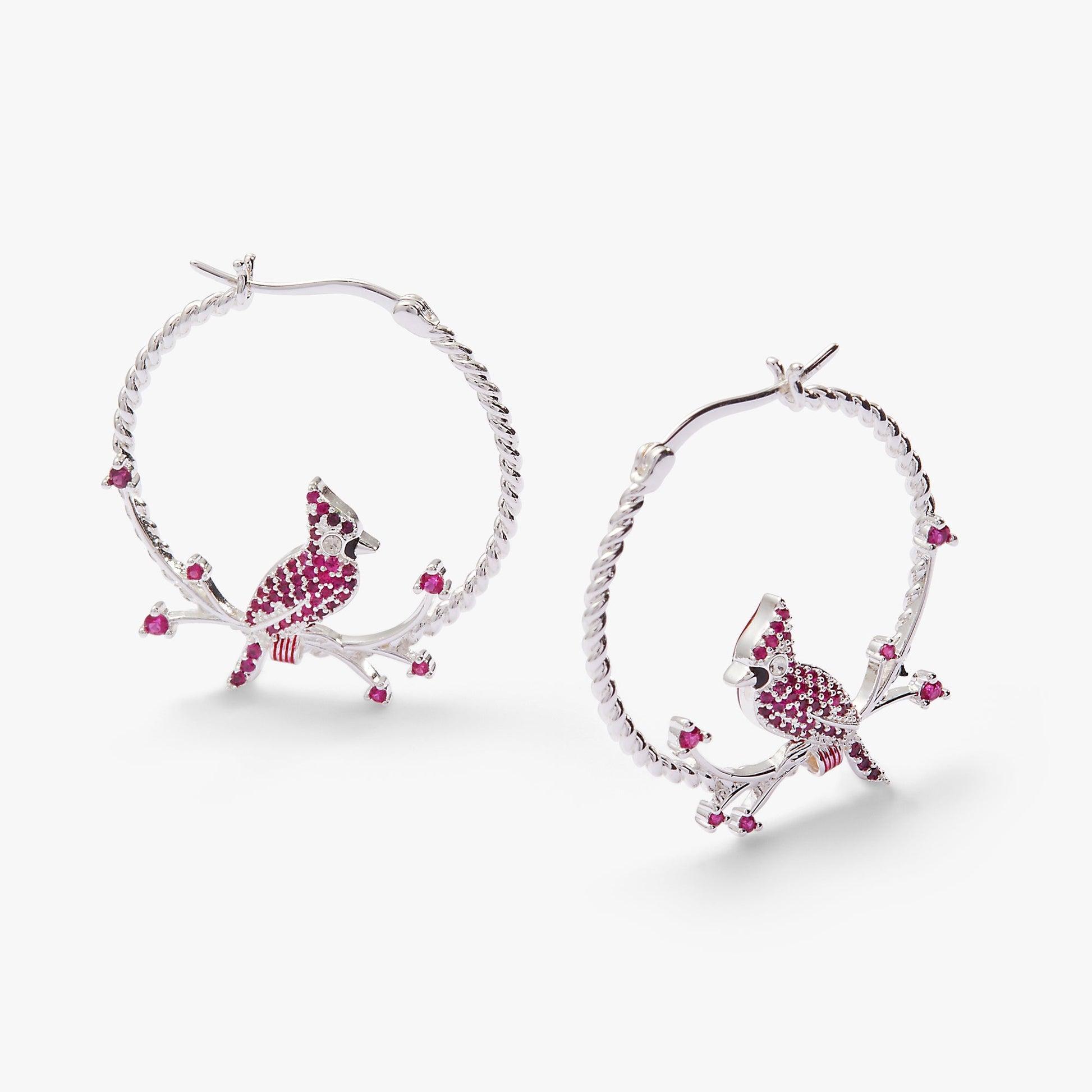 Cardinal Hoop Earrings Silver