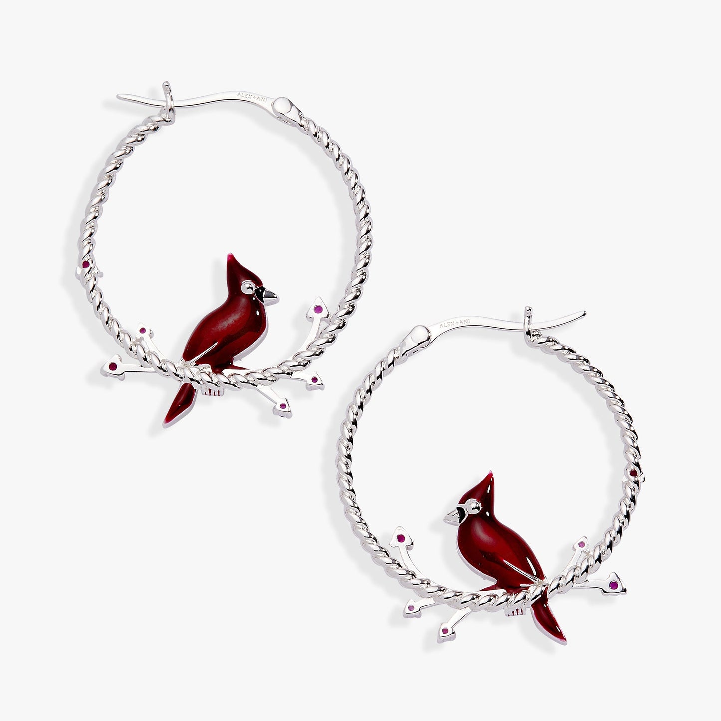 Cardinal Hoop Earrings Silver