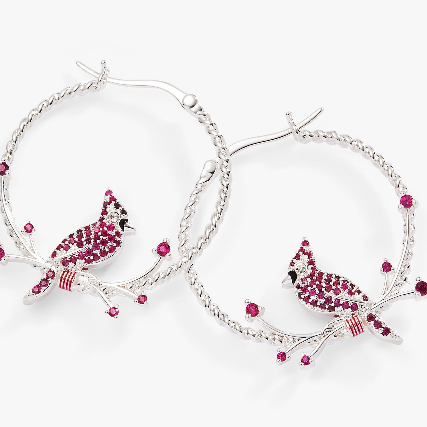 Cardinal Hoop Earrings Silver