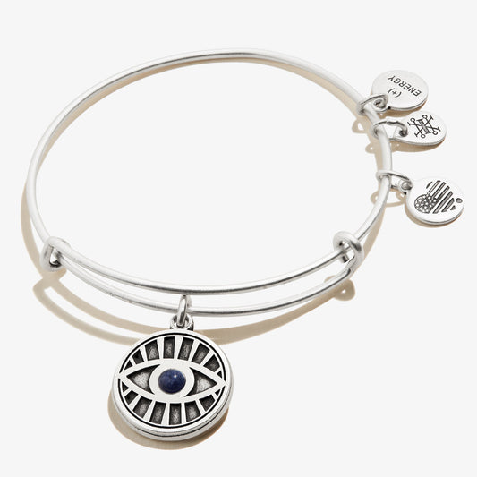 Evil Eye + Sodalite Charm Bangle Bracelet - Alex and Ani Rafaelian Silver