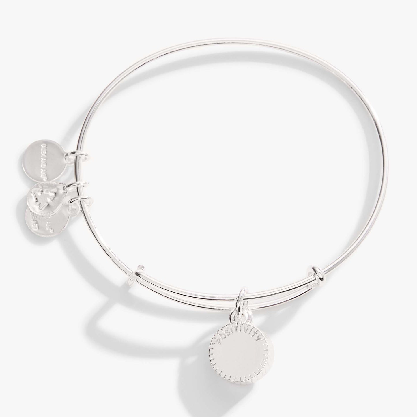 Peridot August Birthstone Charm Bangle Silver