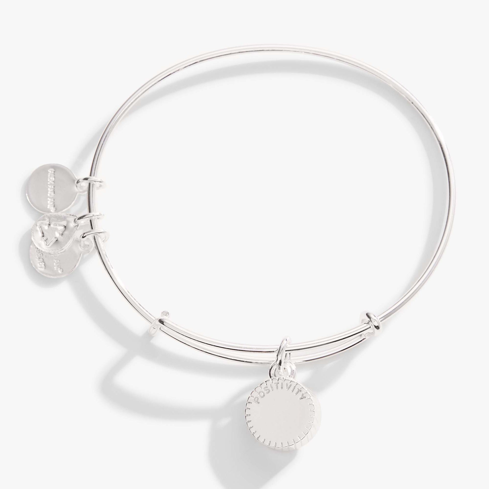Peridot August Birthstone Charm Bangle Silver