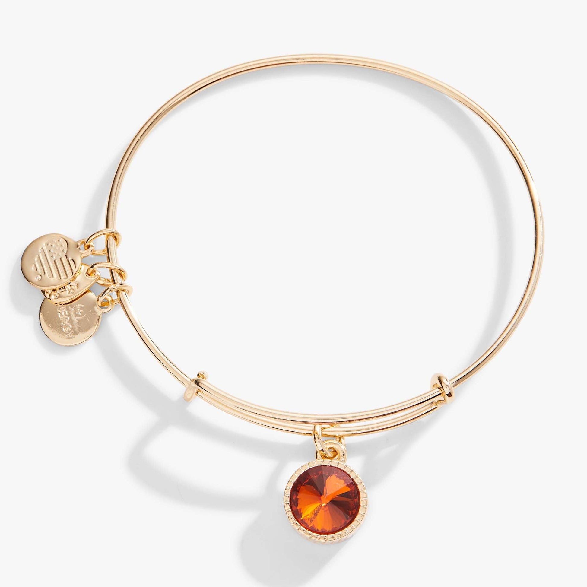 Topaz November Birthstone Charm Bangle Gold