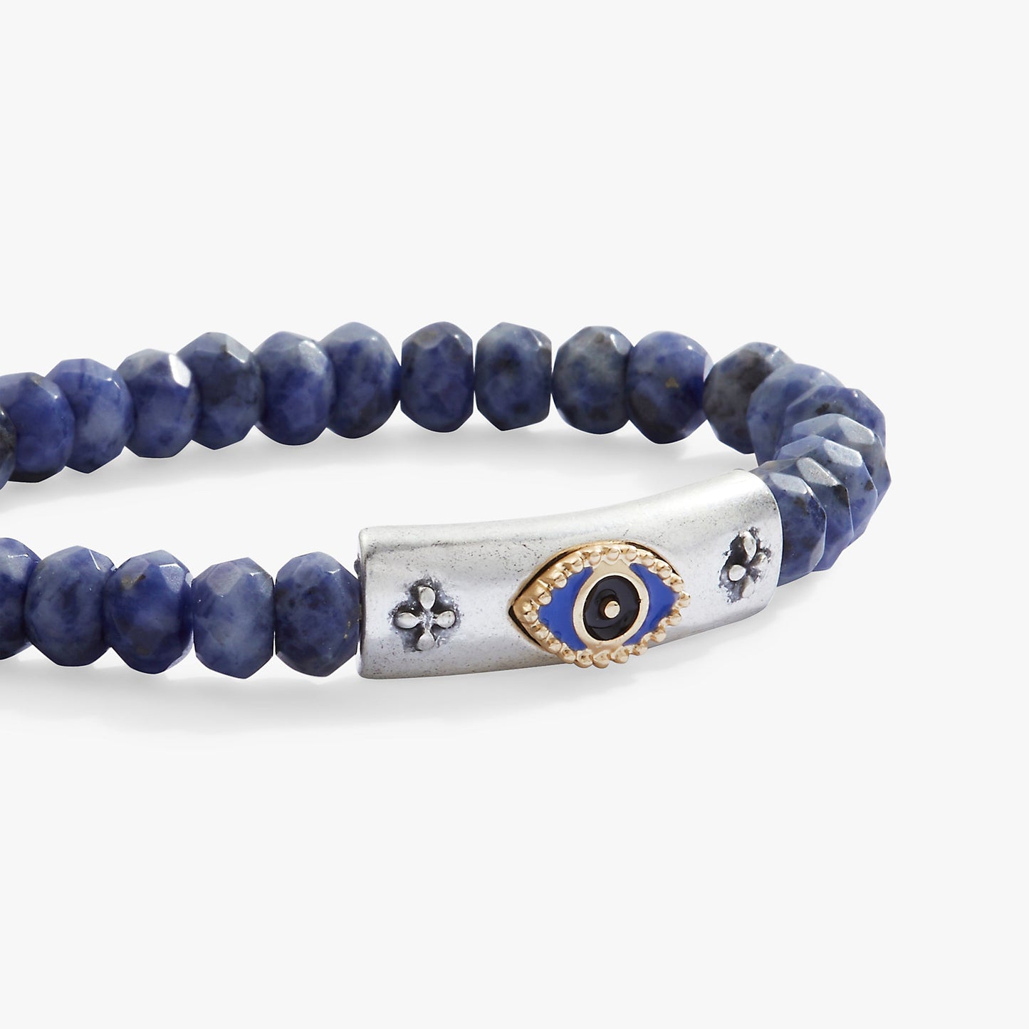Antique Evil Eye Stretch Bracelet Two Tone