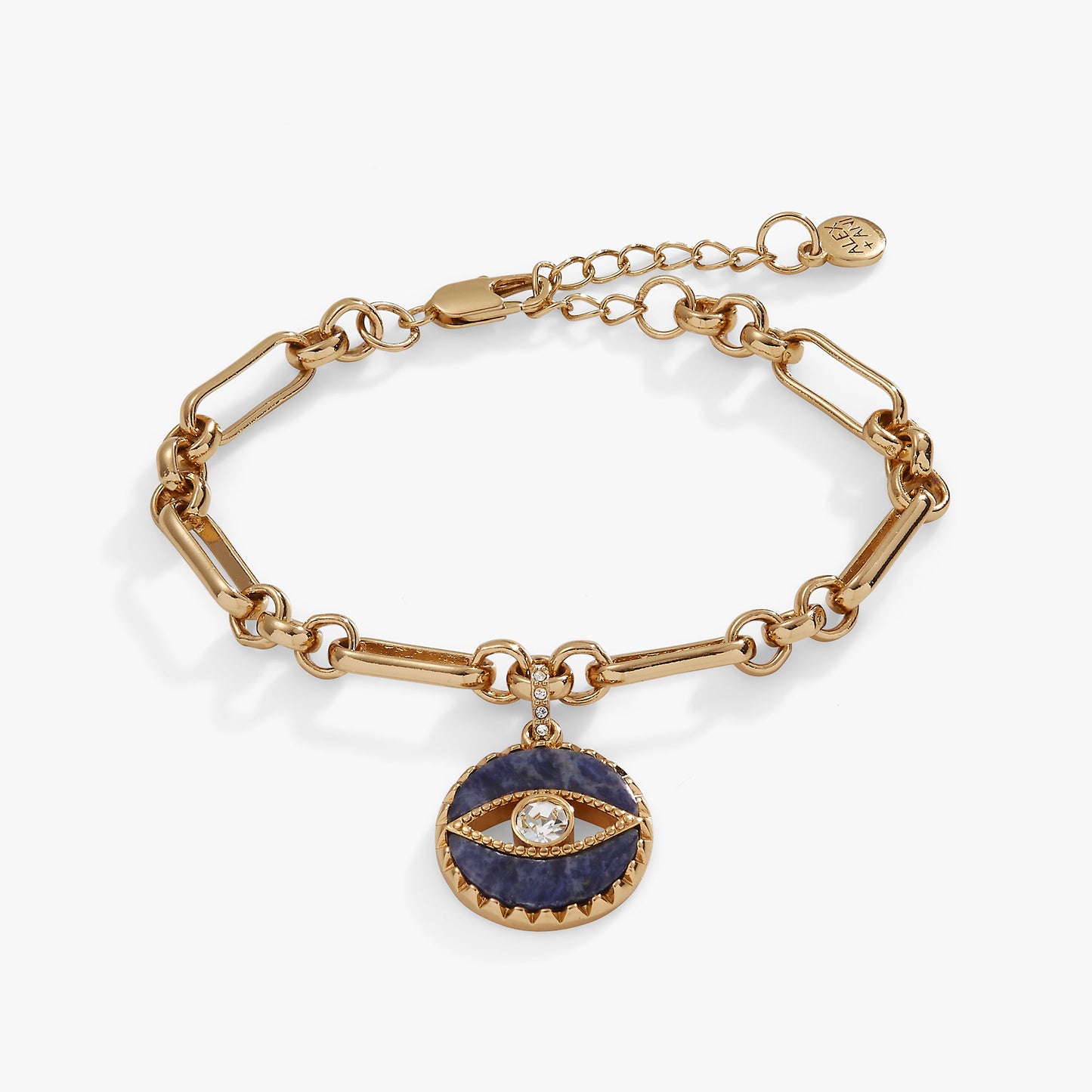 Sodalite Evil Eye Chain Bracelet Gold