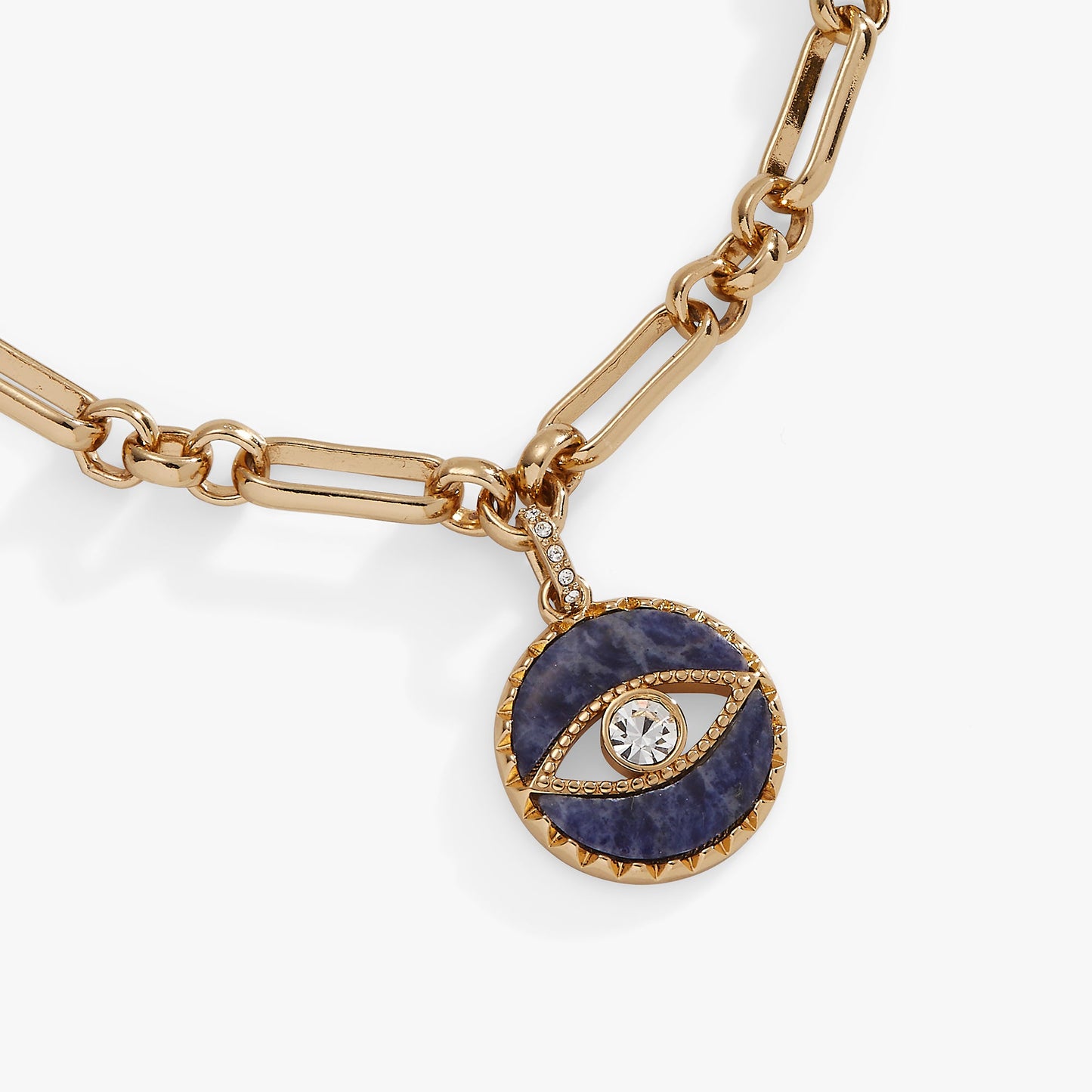Sodalite Evil Eye Chain Bracelet Gold