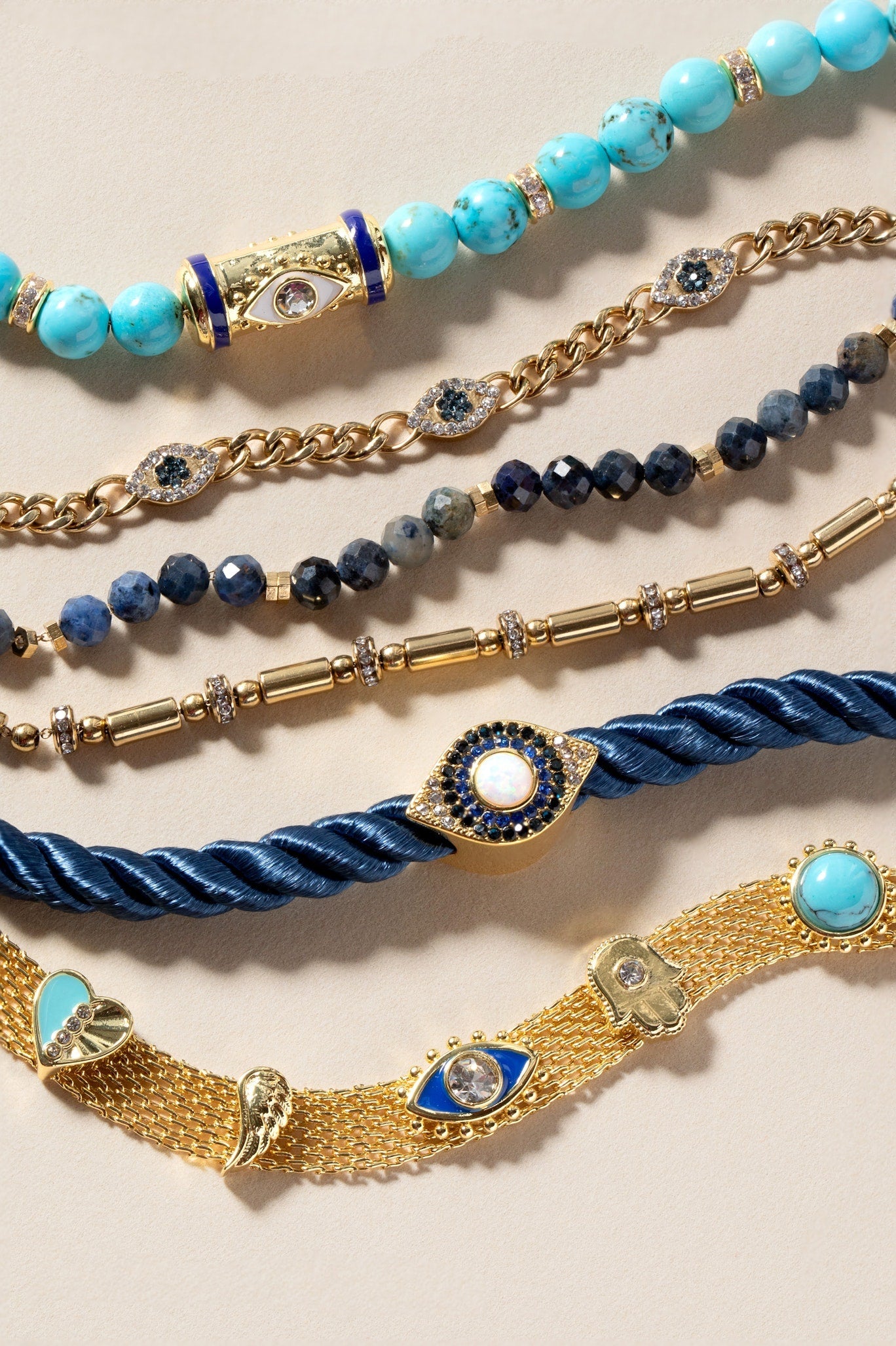Evil Eye Bolo Bracelet Gold