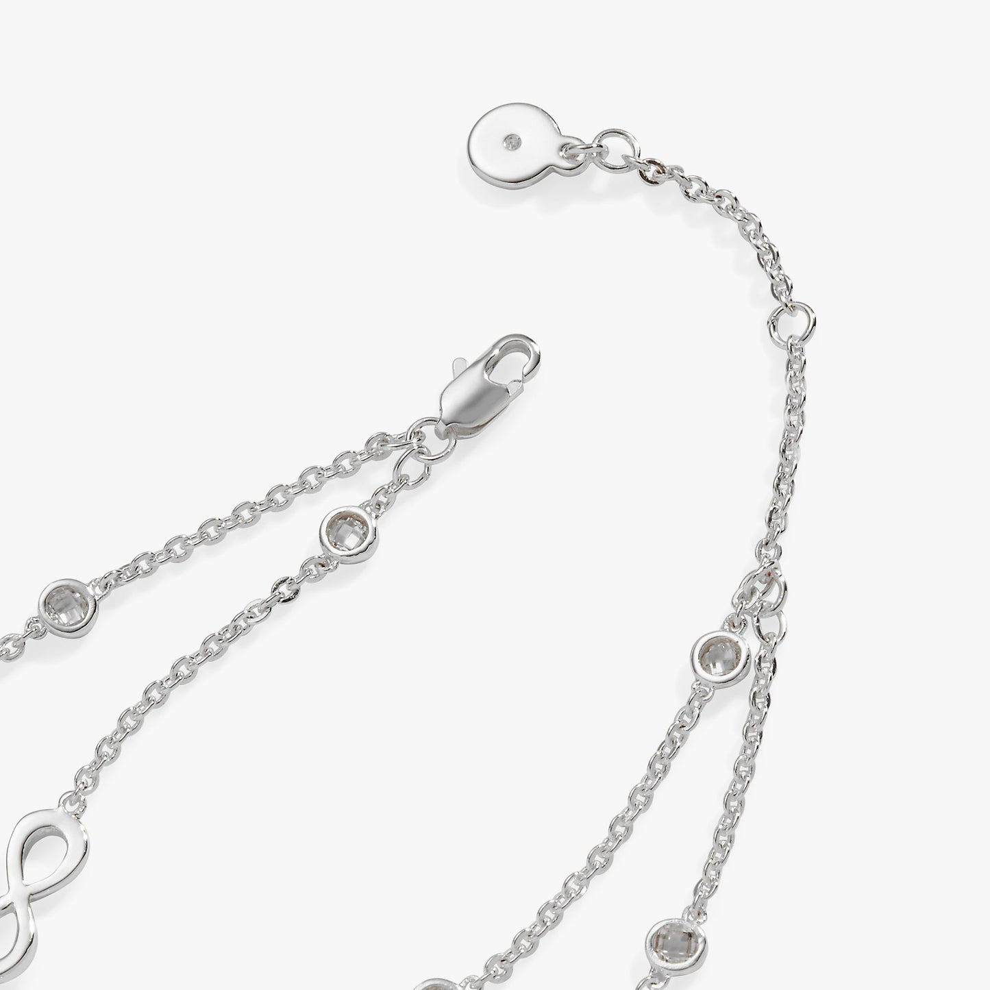 Sister Infinity Chain Double Strand Bracelet Silver