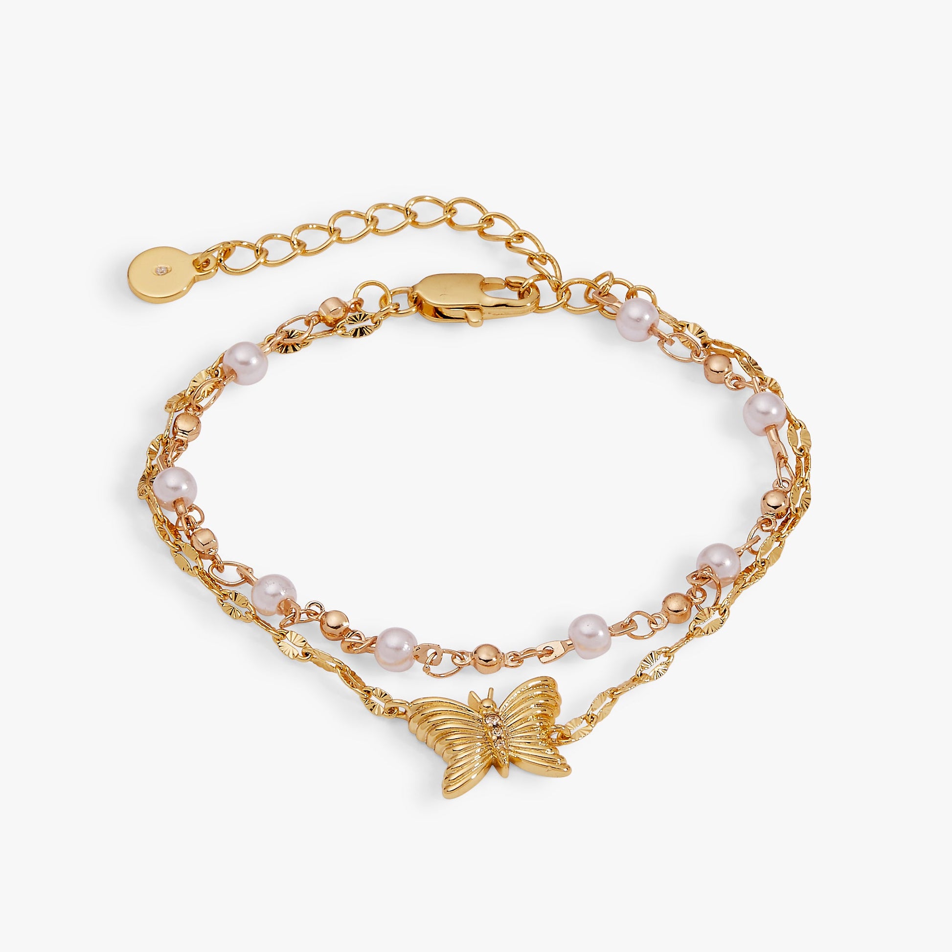 Festival Double Strand Butterfly Bracelet Gold