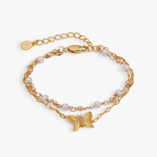 Festival Double Strand Butterfly Bracelet Gold